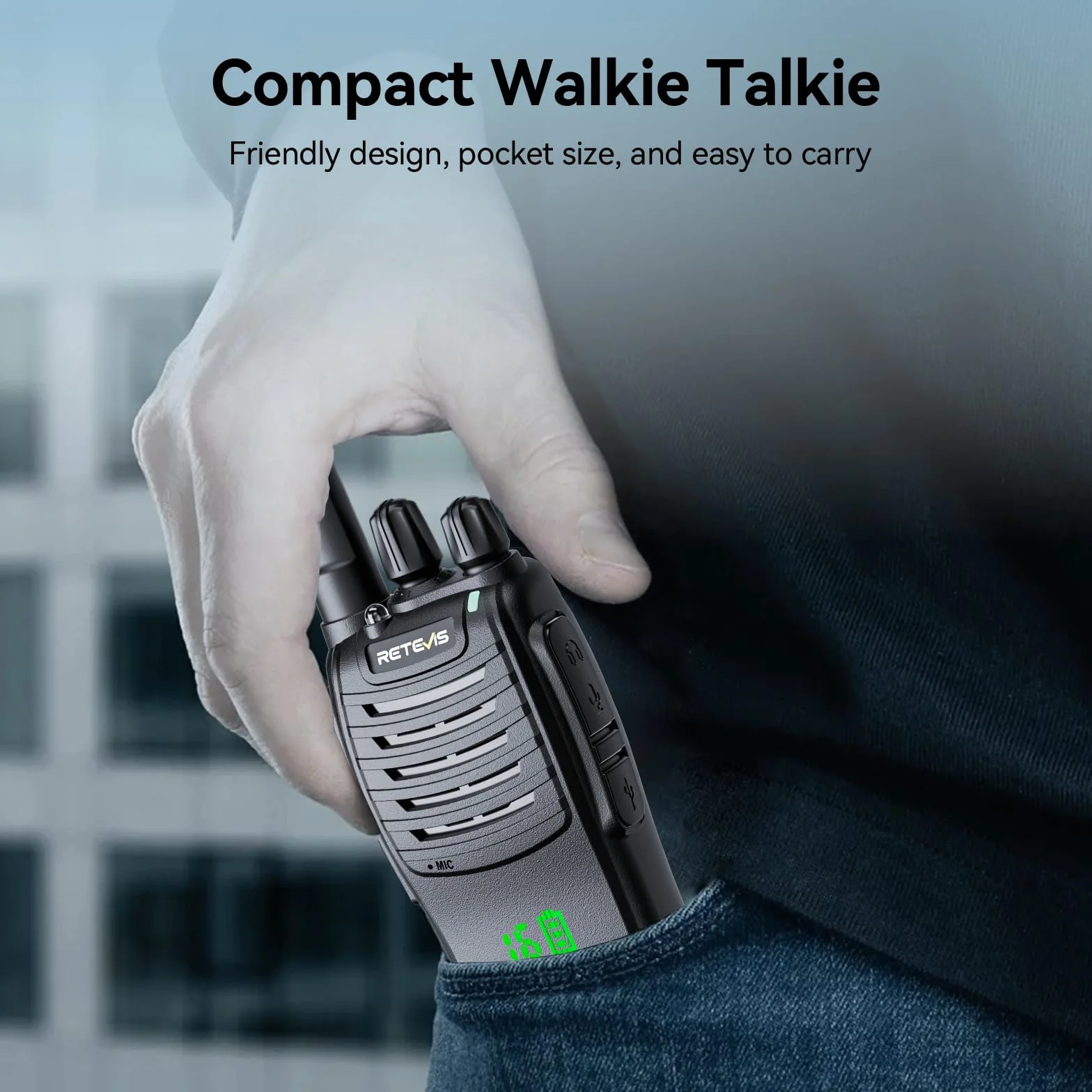 Retevis H777H Walkie Talkie PMR446 2-Kierunkowe Radio bez Licencji, 16 kanałów, VOX, LED, 3 Szt.