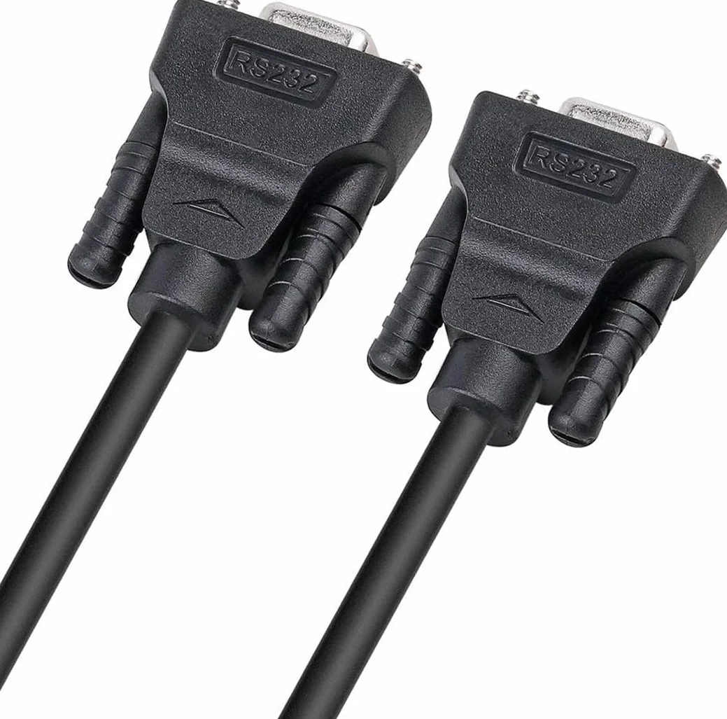 DTECH DB9 RS232 kabel szeregowy gniazdo do gniazda kabel zerowy modemowy krzyżyk TX RX do komunikacji danych (3 m, czarny)