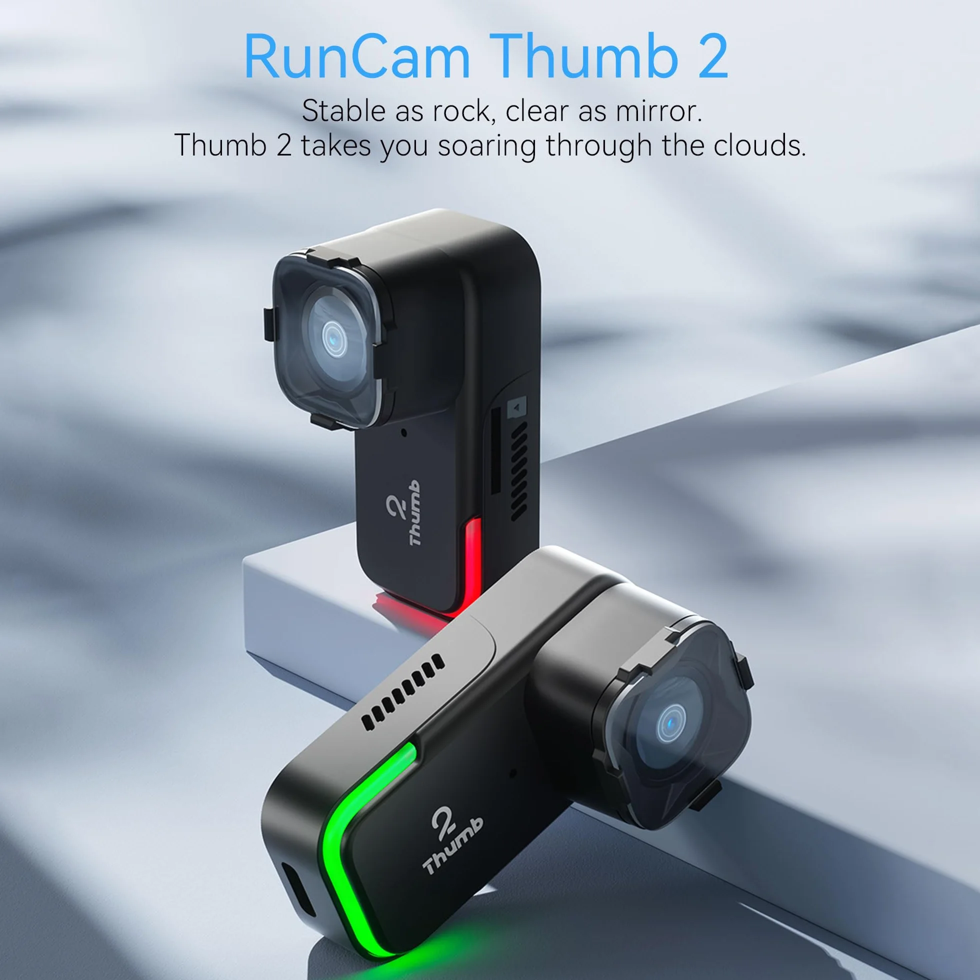 RunCam Thumb 2 FPV mini kamera sportowa 4K60FPS 27 g, pilot zdalnego sterowania, nagrywanie z filtrem Gyroflow, stabilizator ND do drona FPV Cinewhoop, samolotu, samochodu RC (2 + zestaw filtrów ND)