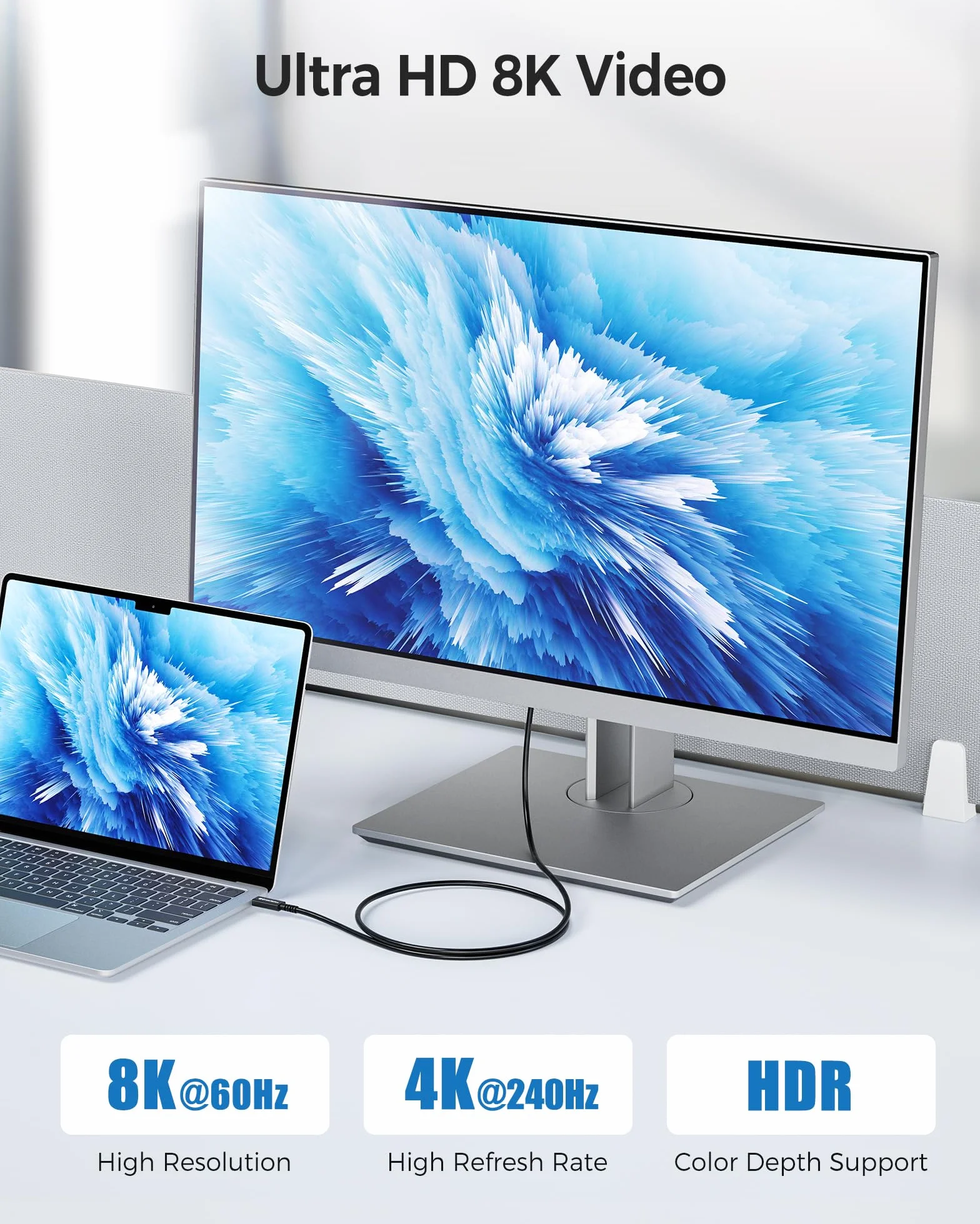 Cable Matters Pleciony kabel USB-C Thunderbolt 4 (40 Gb/s) z ładowaniem 100 W - 2 m