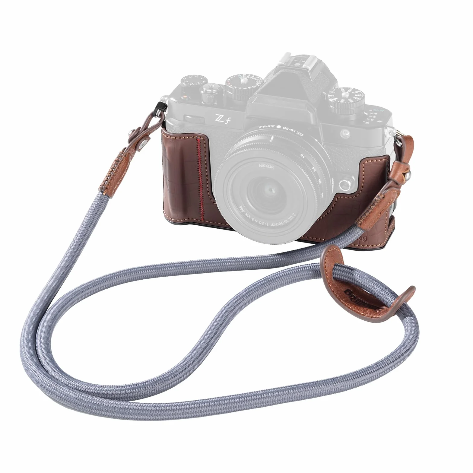 SMALLRIG Zestaw futerałów do Nikon Z f, zestaw futerałów ze skóry PU w stylu vintage, z ulepszonym uchwytem, podszewką z mikrofibry odporną na zarysowania, ramą ze stopu aluminium, brązowy - 5096