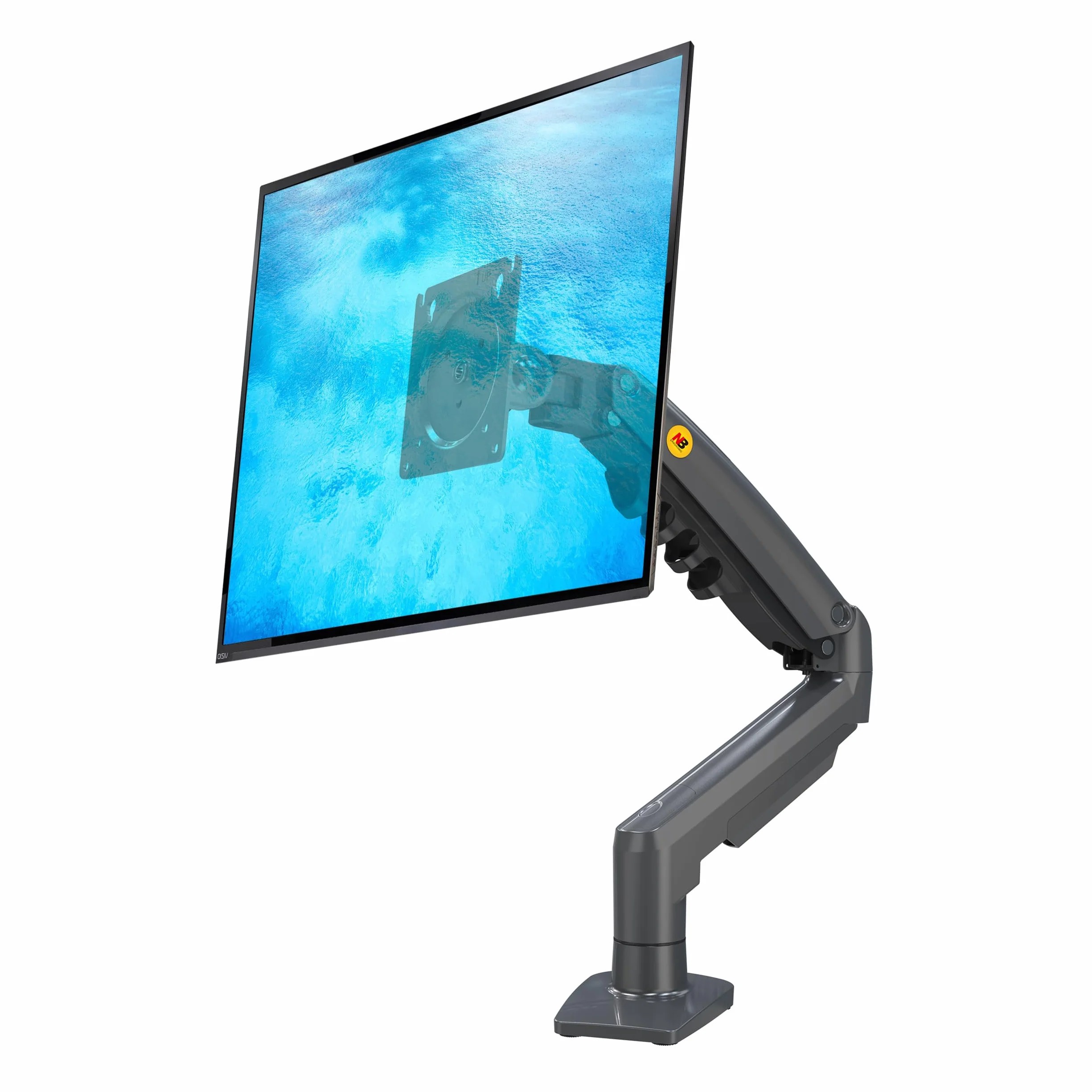 Solidny, obrotowy, uchwyt biurkowy na sprężynie gazowej do monitora LCD, LED od 17 do 32 cali o wadze od 2 kg do 9 kg