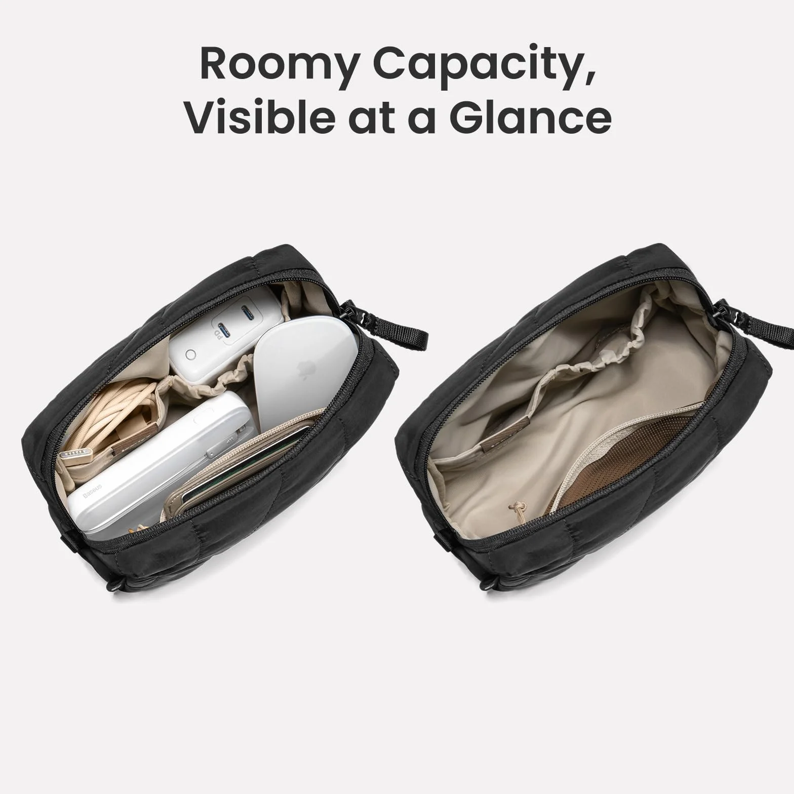 tomtoc Etui pokrowiec na laptopa do 13-calowego MacBooka Air 2024-2018 M3/A3113 M2/A2681 M1/A2337, 13-calowego MacBooka Pro M2/M1, zestaw pokrowca na laptopa Puffy Sleeve z torbą na akcesoria, Czarny