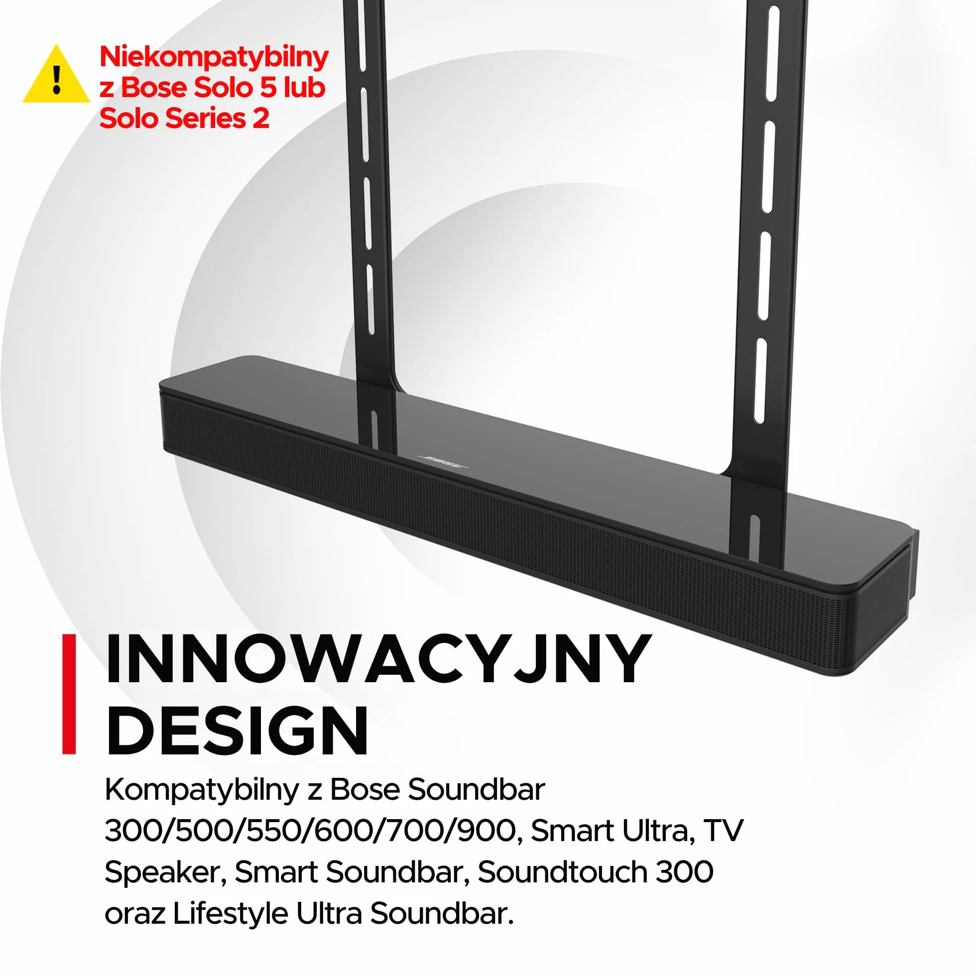 Bose Smart Soundbar 300 500 550 600 700 900 Uchwyt pod telewizor czarny