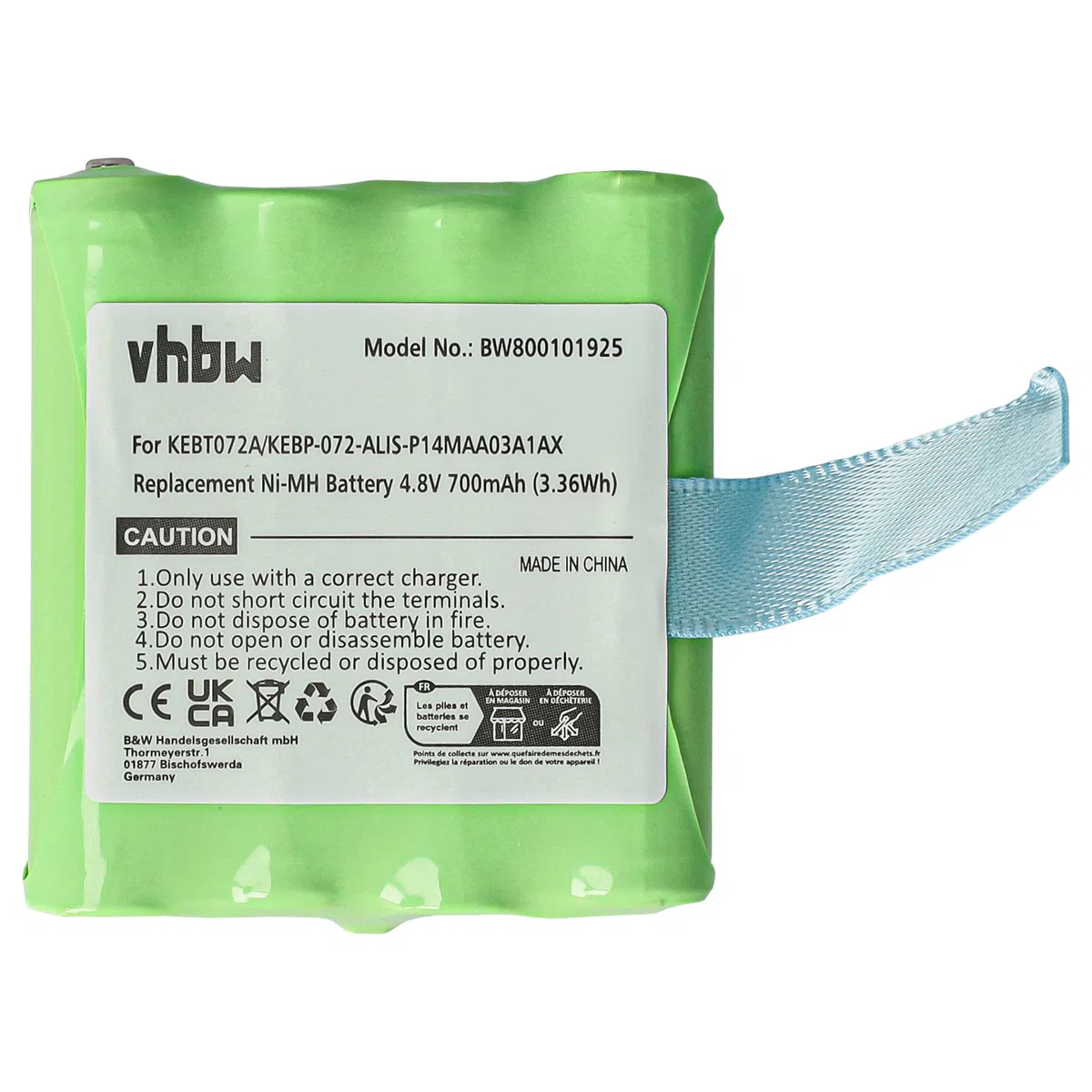 vhbw 5 x bateria kompatybilna z Motorola TLKR T4, T5, T50, T6, T3, T80, T60, T61, T7, T8 radio (700 mAh, 4,8 V, NiMH)