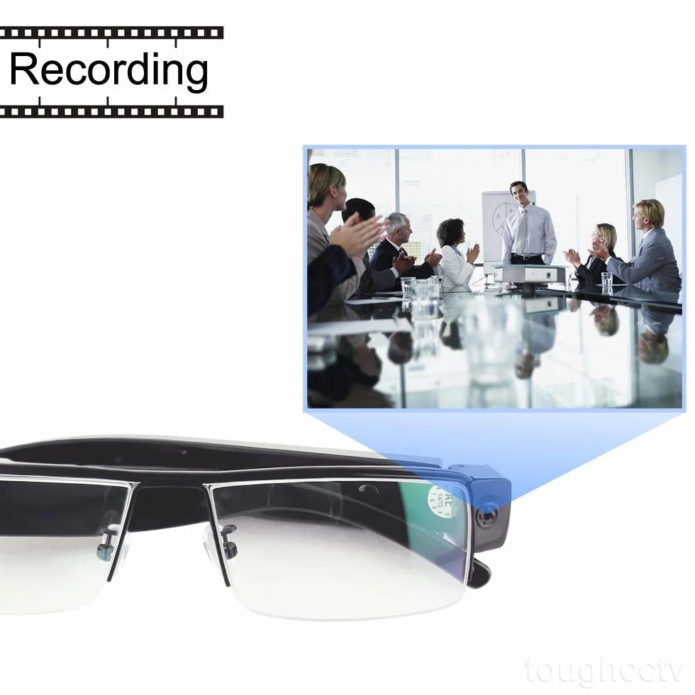 Szpiegowskie okulary aparatu 1080P Mini DV kamera ukryta rejestrator DVR 16 GB karta pamięci