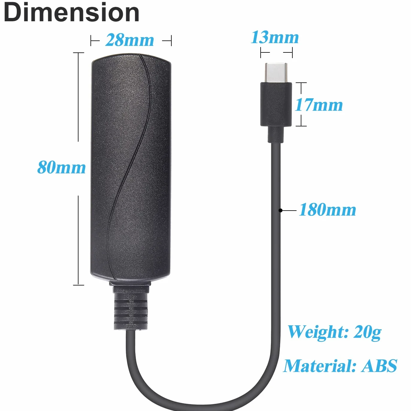 REVOTECH Konwerter adaptera PoE na Type-C, konwertuj POE na wyjście 5V/2A USB C z Ethernetem, IEEE802.3af z 10/100Mbps, przewodowe szerokopasmowe i ładowanie PD do smartfona/tabletu, Plug and Play