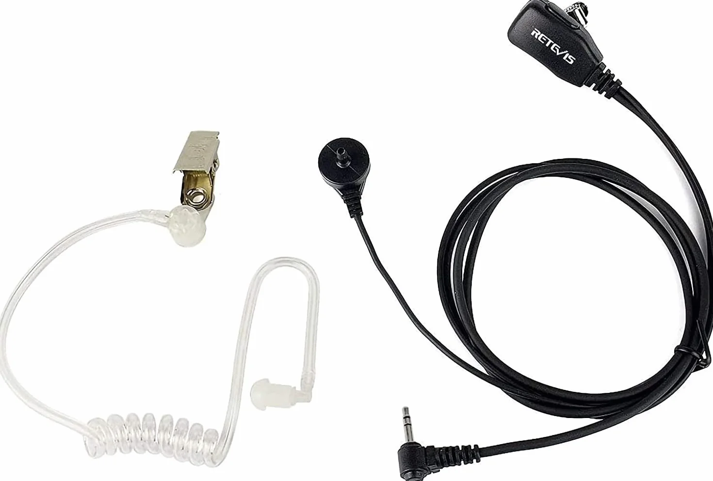 Retevis Słuchawki Walkie Talkie z mikrofonem PPT, 1-pinowy 2,5 mm ochroniarz zestaw słuchawkowy kompatybilny z RT45 Motorola T82 T92 TKLR T3 T5 T6 T7 T8 T9 T6210 H20 Walkie Talkie (10 szt.)