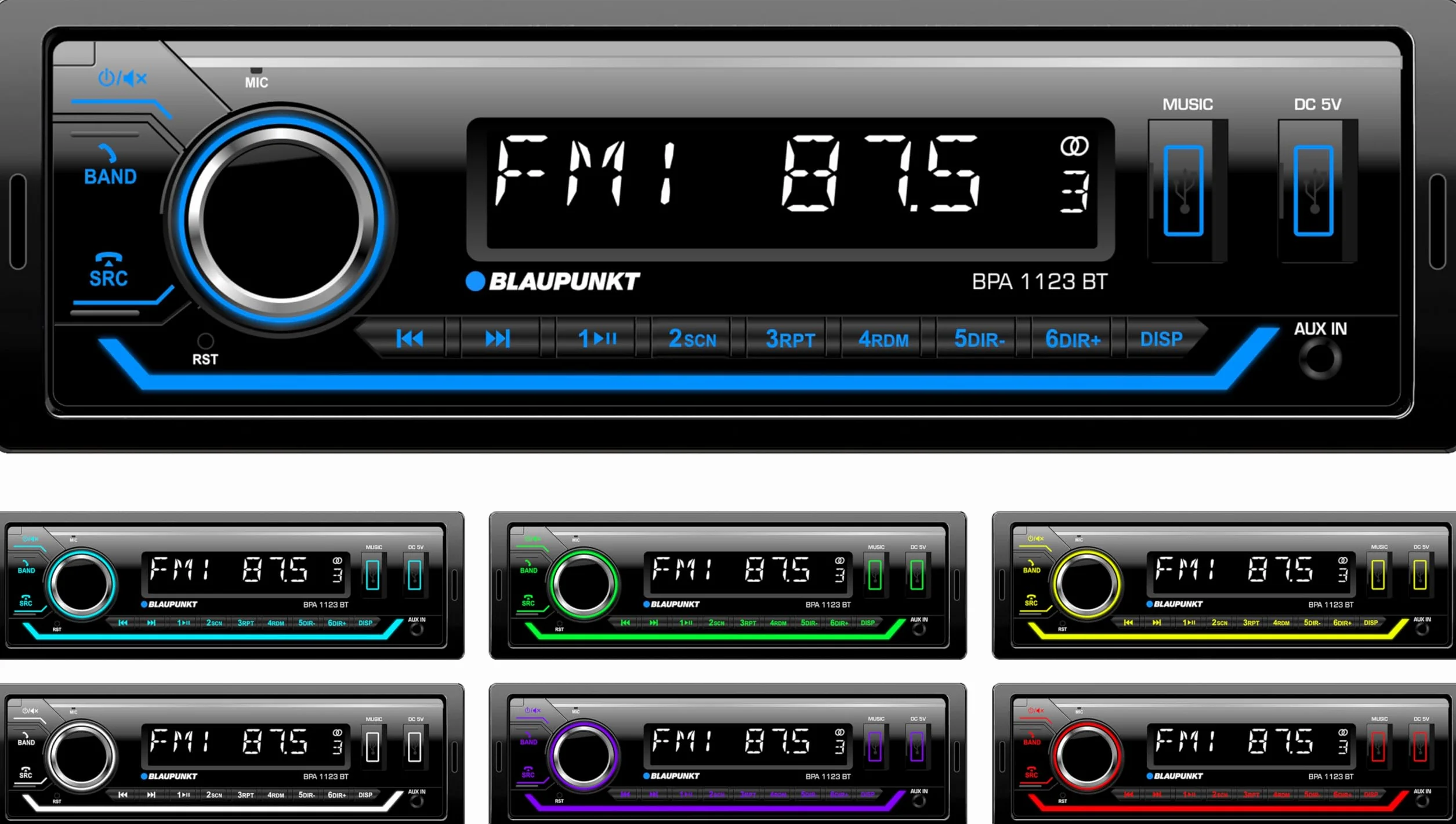 Blaupunkt Radio Samochodowe 1-DIN Czarny
