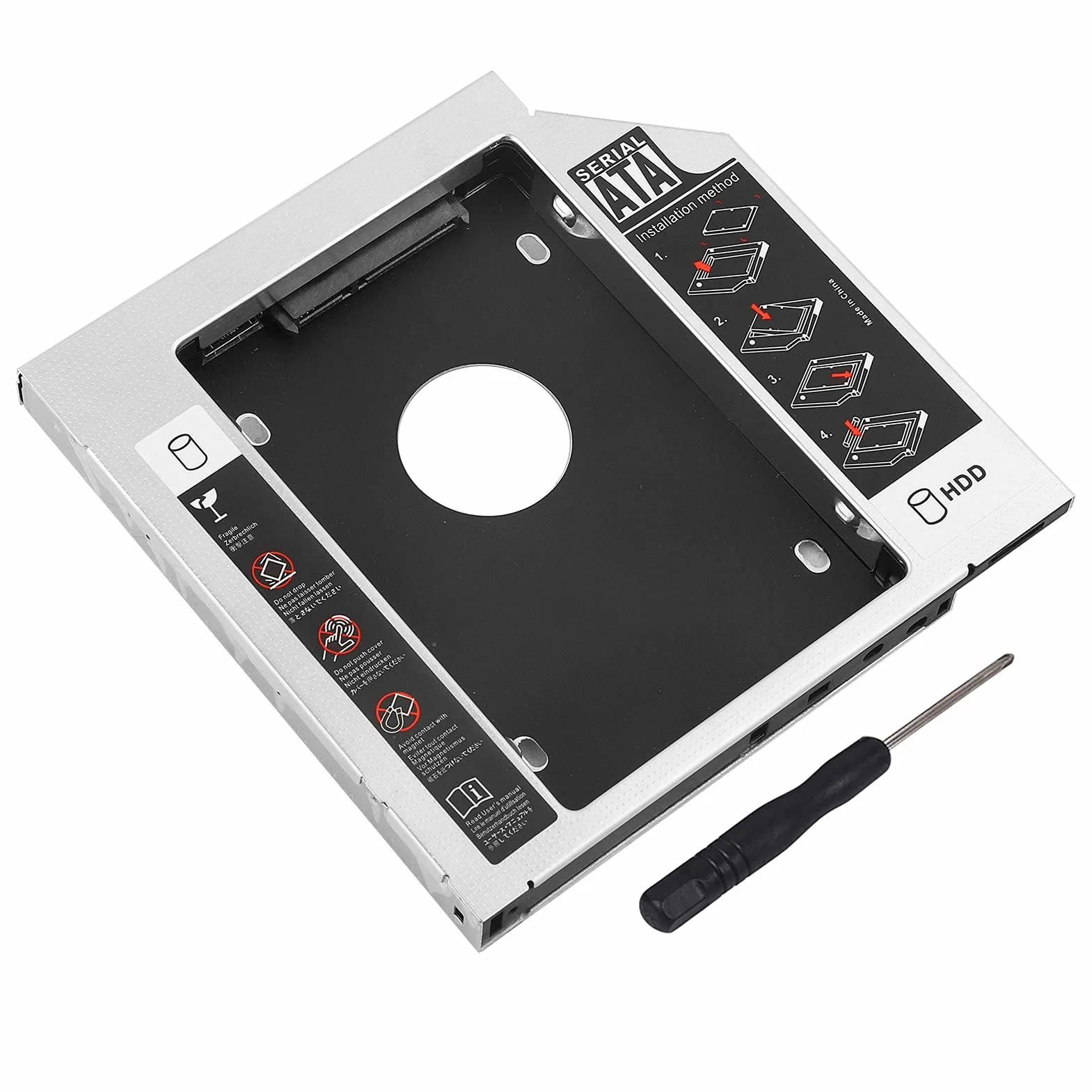 Wnęka na dysk twardy, stabilny, aluminiowy, trwały, pochłaniający hałas dysk twardy 12,7 mm do komputera do laptopa