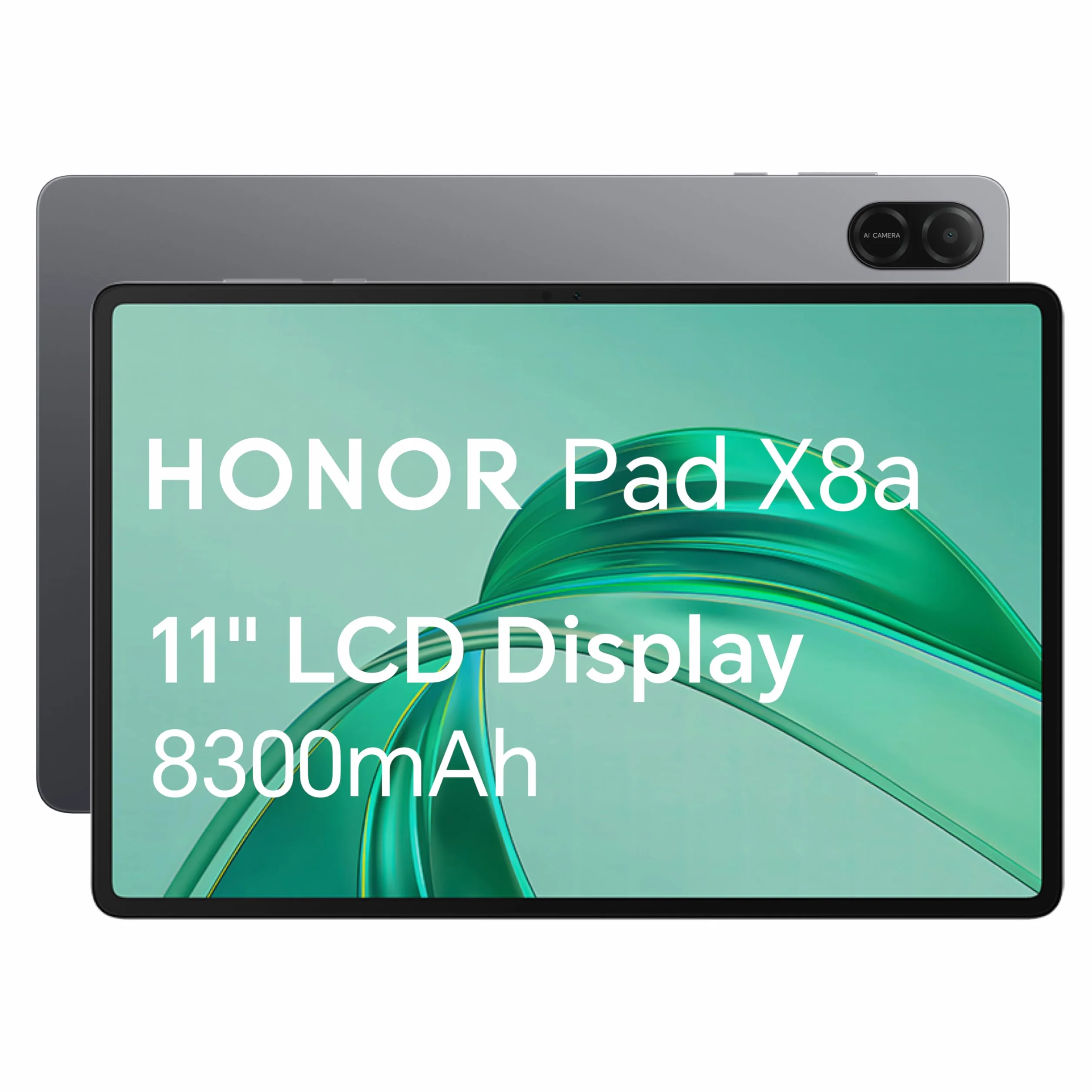 HONOR Pad X8a, tablet Wi-Fi 11-calowy, pamięć masowa 128 GB, bateria 8300 mAh, czterogłośnikowy, smukła metalowa konstrukcja, Android 14, szary (Space Grey)