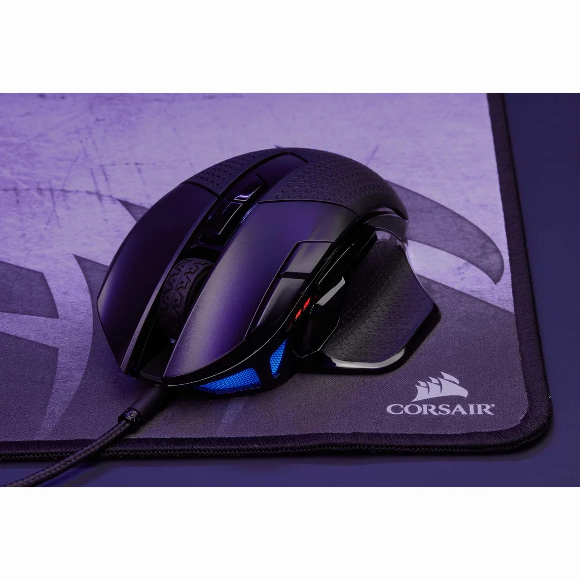 Corsair NIGHT SWORD CH-9306011-EU, Mysz, Czarny/Niebieski