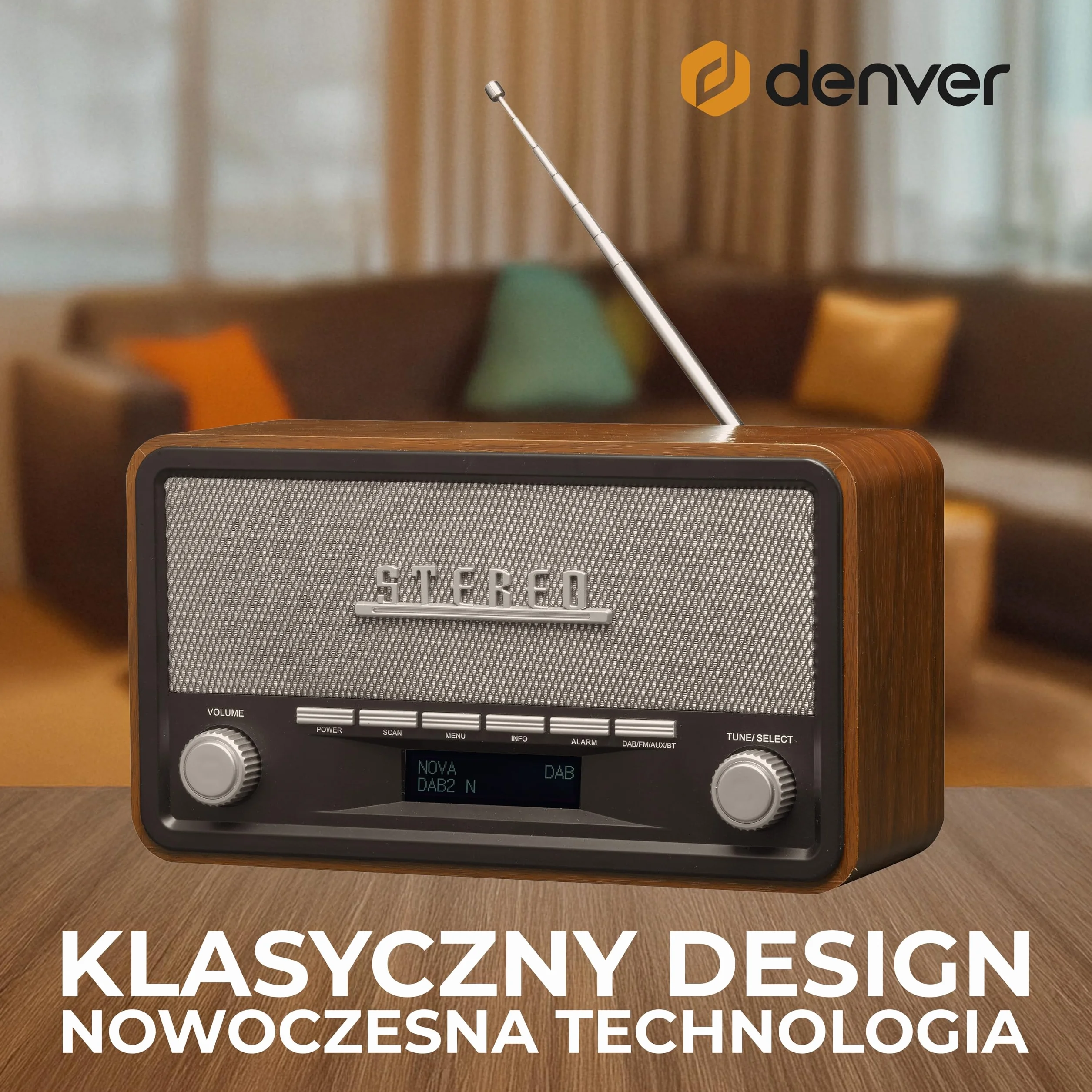 Denver DAB-18 Radio 230 V Brązowy