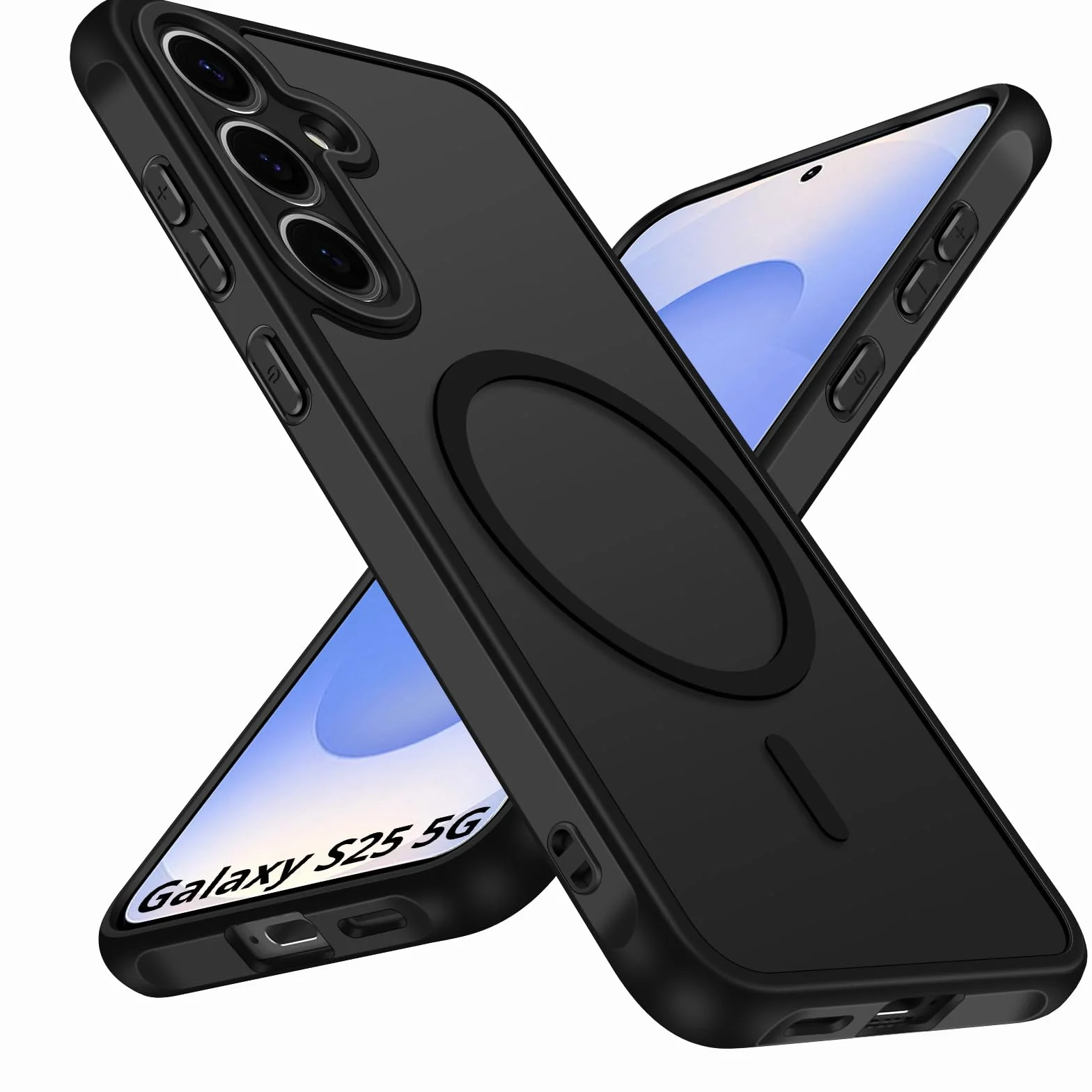 iVoler Magnetyczne etui do Samsung Galaxy S25 5G, [kompatybilne z MagSafe] [Ochrona przed wstrząsami klasy wojskowej] Półprzezroczysta matowa tylna cienka silikonowa obudowa ochronna
