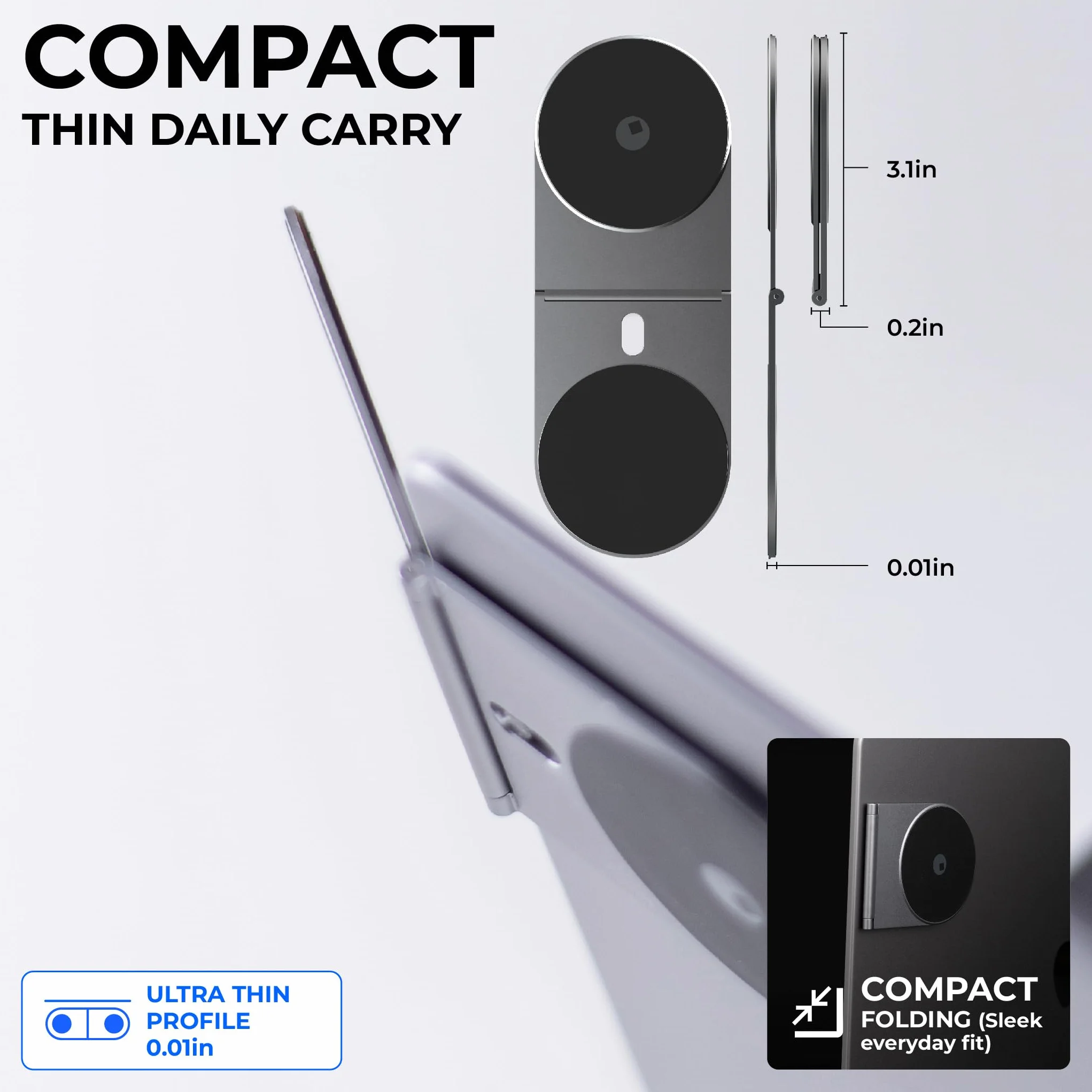 Rolling Square Edge Pro Tablet Kit magnetyczny uchwyt na tablet i telefon, kompatybilny z Magsafe, szary