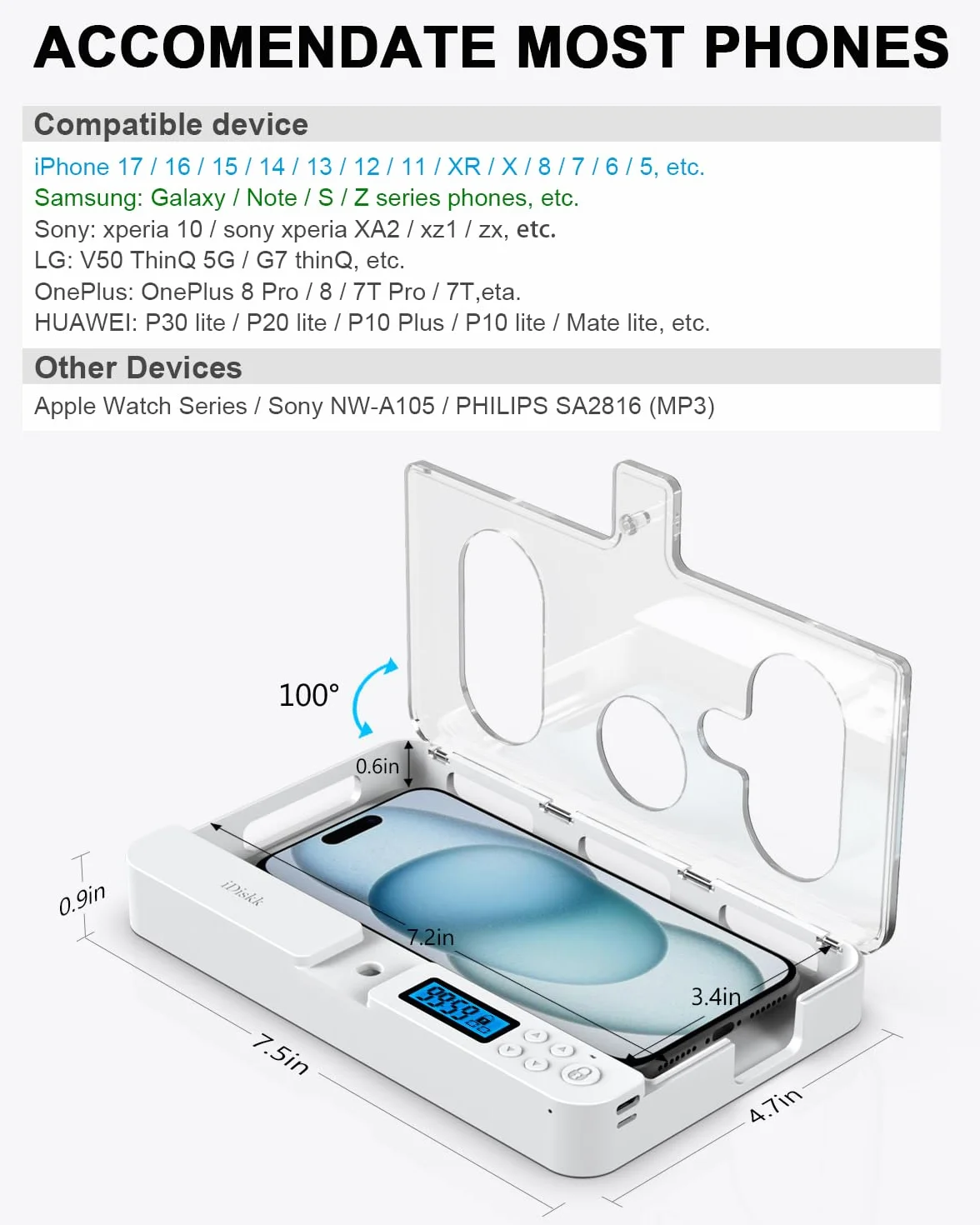 iDiskk Timer telefoniczny ABS do iPhone Android