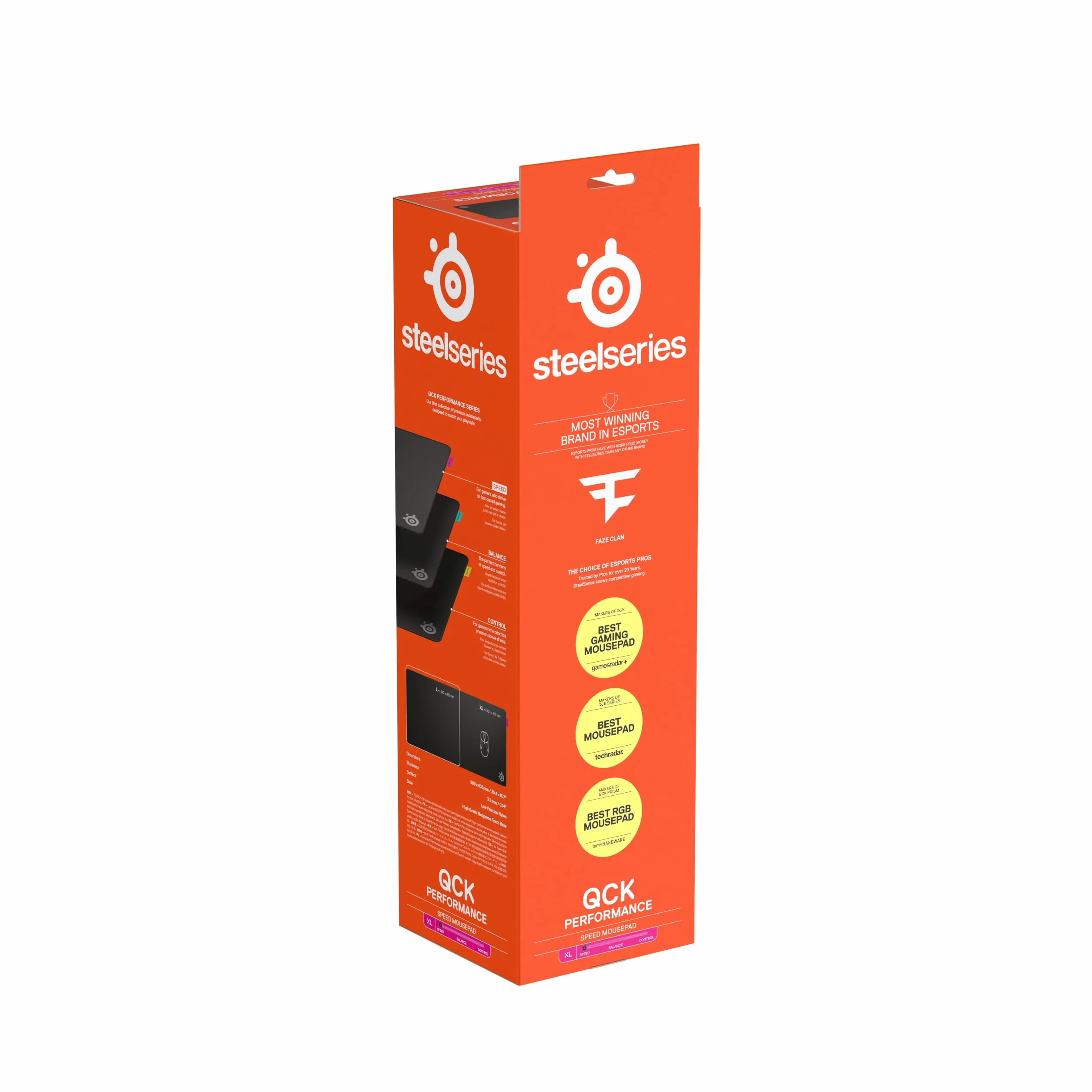 SteelSeries, podkładka QcK XL Performance Speed - Dodatkowa gęstość dająca poślizg - Niskoprofilowe przeszycia krawędzi - Antypoślizgowa podstawa z neoprenu - Rozm. 900 x 400 mm - FPS, MOBA, RTS, MMO