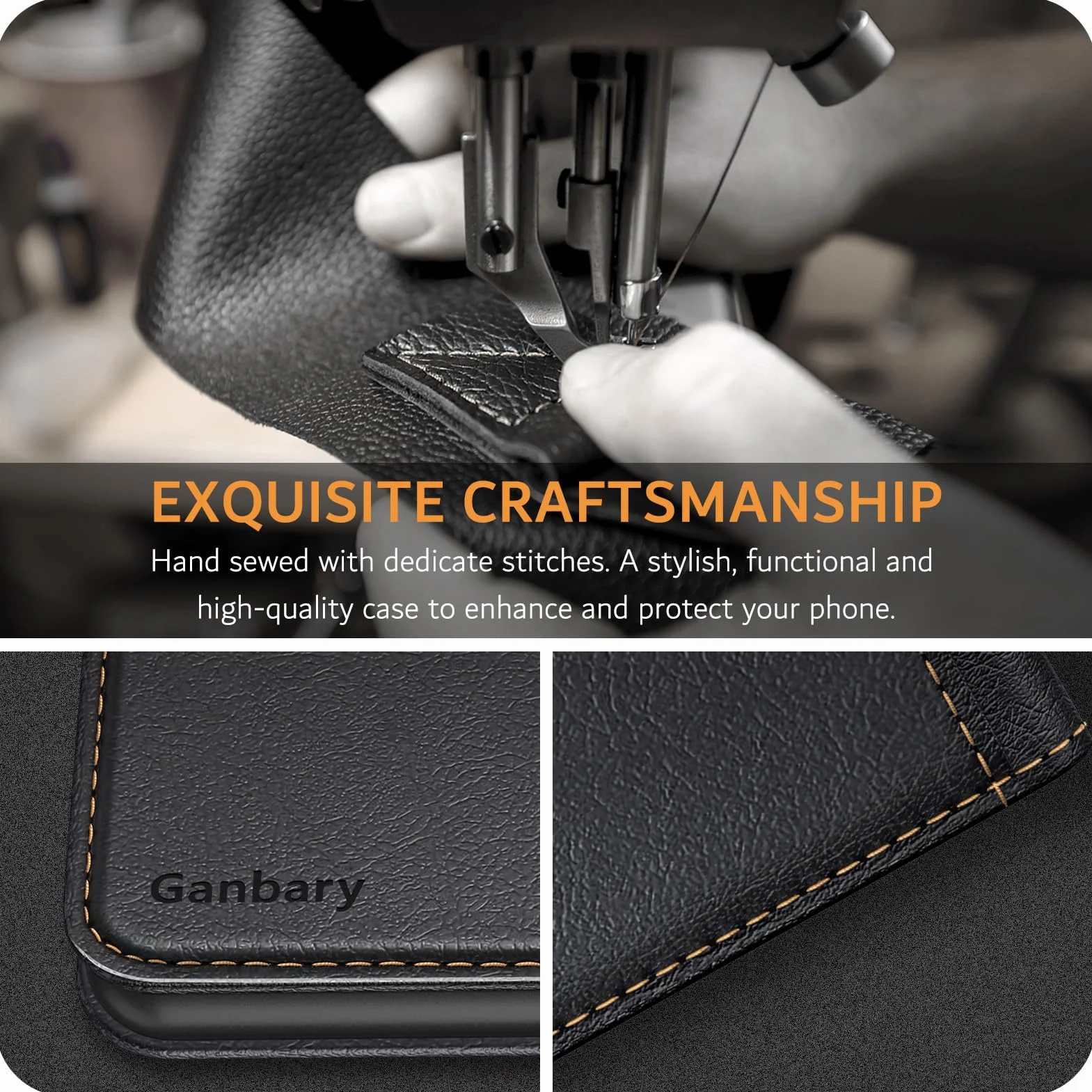 Ganbary Handyhülle für Samsung Galaxy A36 / A56 5G Hülle, Premium Leder Klapphülle [Kartenschlitz] [Magnetverschluss] [Standfunktion] Komórka do Galaxy A36 / A56 5G etui ochronne, czarny czarny