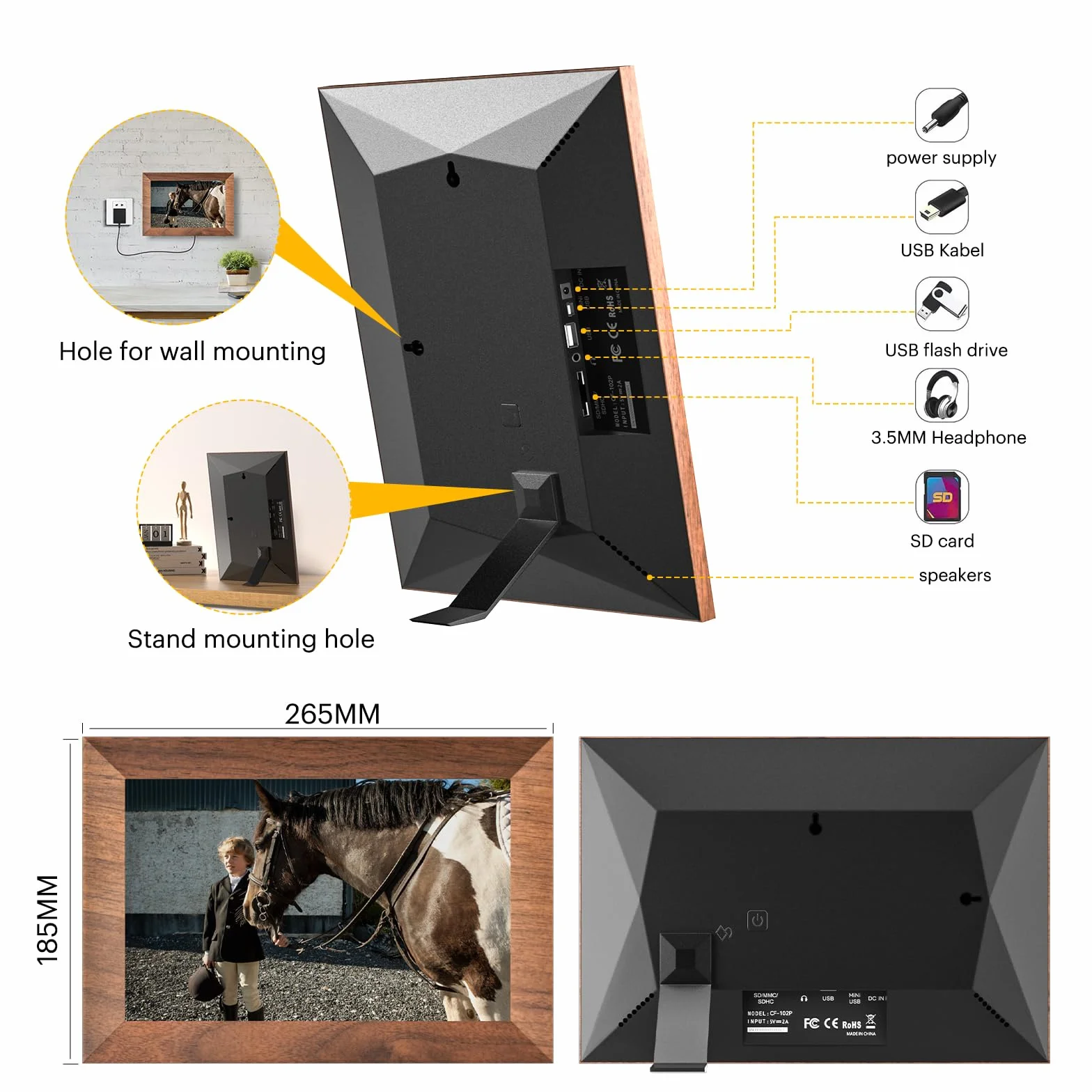 KODAK Cyfrowa ramka na zdjęcia Wi-Fi 10,1" HD IPS ekran dotykowy 32 GB