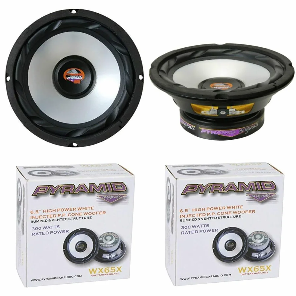 ZESTAW DO PYRAMID WX65X 2 głośniki niskotonowe dyfuzory 16,5 cm 165 mm 6,5" średnica 150 W RMS i 300 W maks. impedancja 4 ohm, do samochodów, w parach