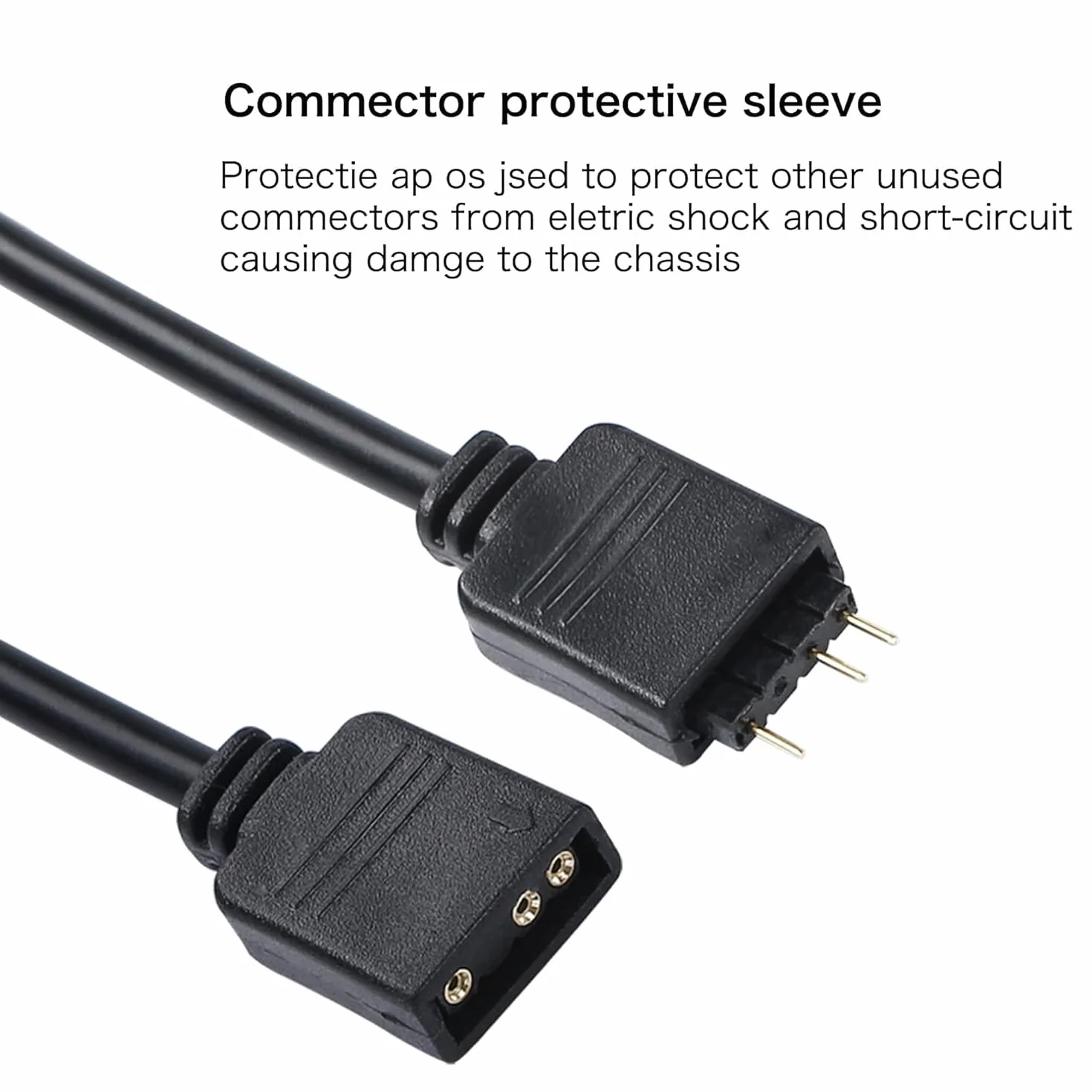RUNCCI-YUN 5 sztuk 5 V 3-pinowy kabel przedłużający ARGB 3-pinowy, żeński na żeński ARGB przedłużacz wentylatora RGB do komputerów PC i serii LED (30 cm, czarny)
