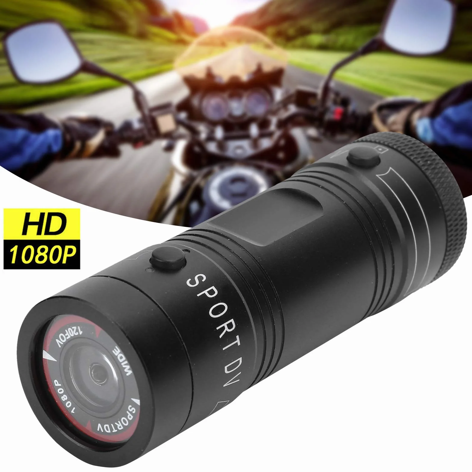 Motocyklowa kamera do nagrywania na desce rozdzielczej, 1080P 30fps rejestrator wideo jazdy motocykl DVR z kątem widzenia 120 stopni, obsługuje kartę pamięci 32GB