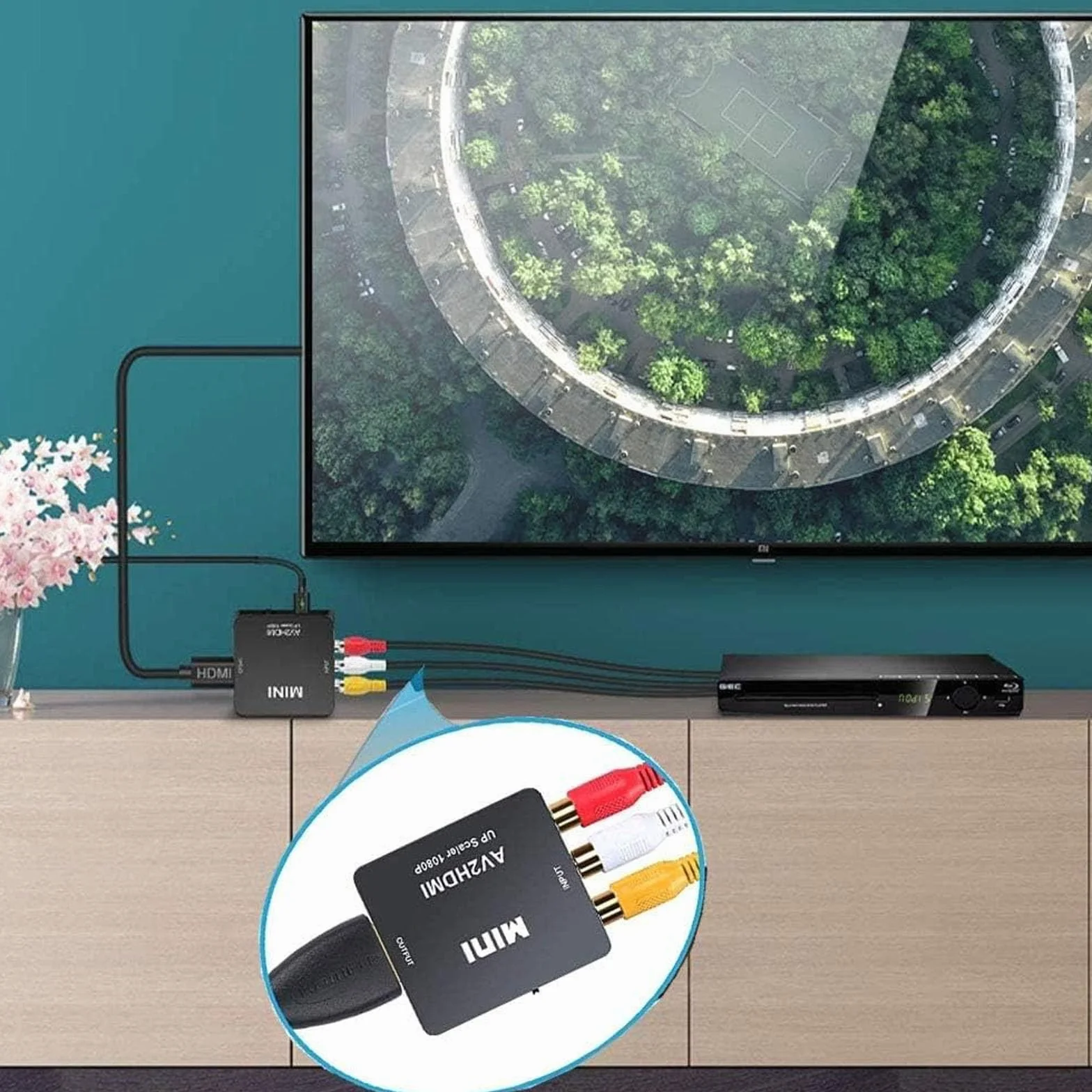 konwerter wideo RCA na HDMI, AV na HDMI, obsługuje 720 1080P dla kamery, Xbox 360, PS1, PS2, WII, N64, Gamecube, SNES, NES, PSP, DVD, VHS