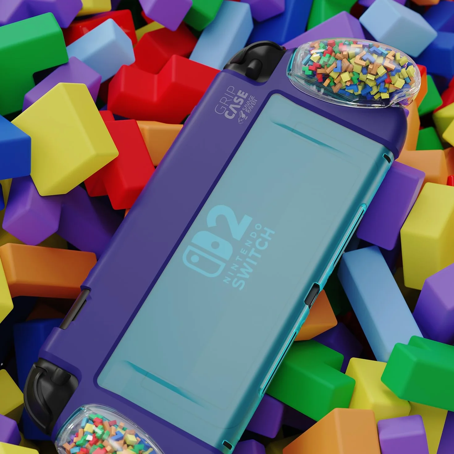 Savage Raven od Skull & Co. GripCase do Nintendo Switch 2: Dokujący miękki pokrowiec ochronny z wymiennymi uchwytami [pasuje do wszystkich rozmiarów dłoni], edycja limitowana TETR
