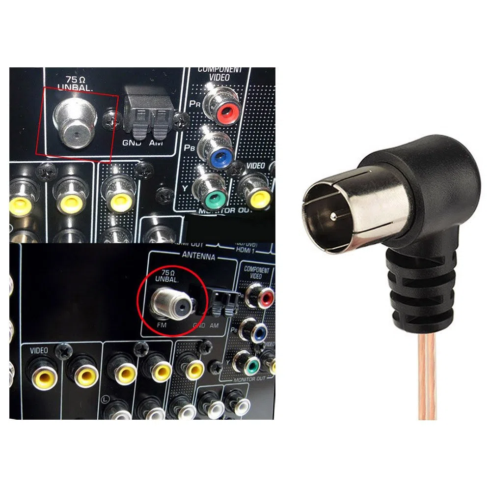 Superbat Wewnętrzny kabel antenowy radiowy FM Dipol 75 Ohm Złącze F Kabel koncentryczny w kształcie litery Y 2 m do wzmacniacza łańcuchowego HiFi Odbiornik Onkyo Denon Pioneer
