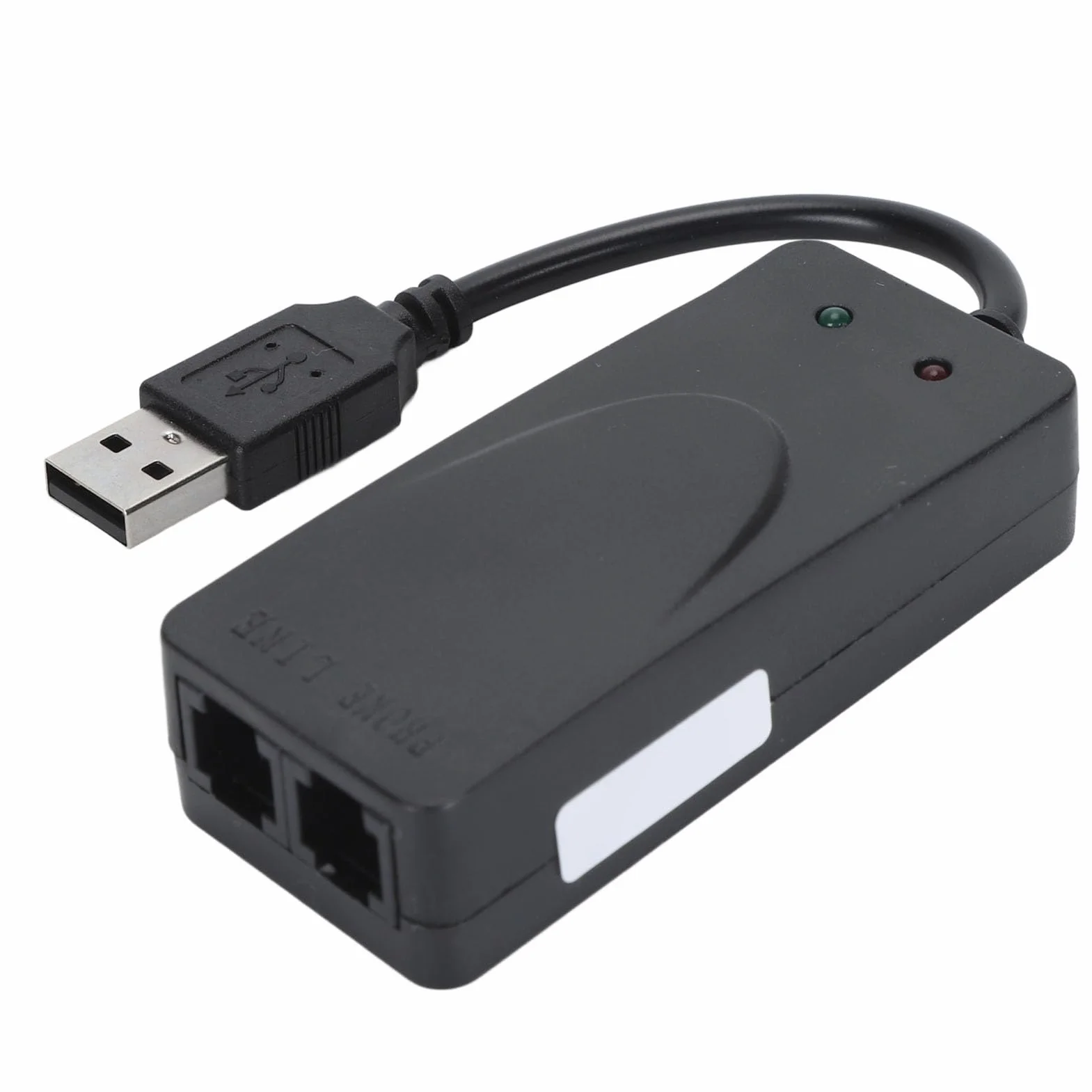 Zewnętrzny Analogowy Faks-Modem USB V.90 56K Dial Up z Dwoma Portami RJ11, Gniazdem na Telefon, Obsługa Identyfikacji Dzwoniącego dla Komputera i Laptopa