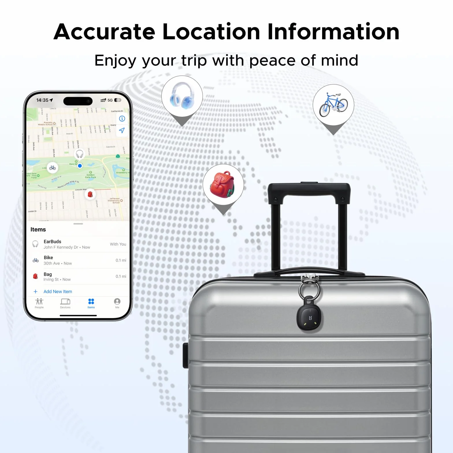 UGREEN FineTrack Mini 2 lokalizator Apple Find My 110 dB IP68 fluorescencyjna obudowa 5-7 lat baterii