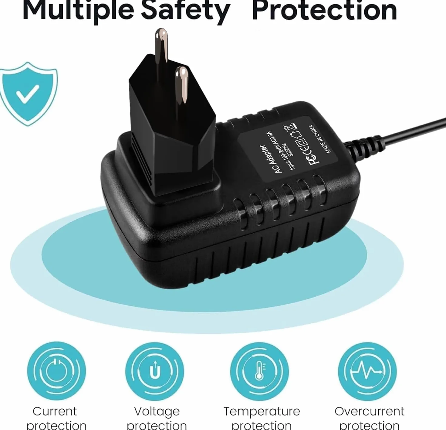 Guy-Tech Adapter 12 V 2 A AC/DC kompatybilny z Mustek A3 USB 600 Pro ScanExpress Scanner Pro A3USB1200 600 CP 600CP zasilacz płaski + wtyczka EU