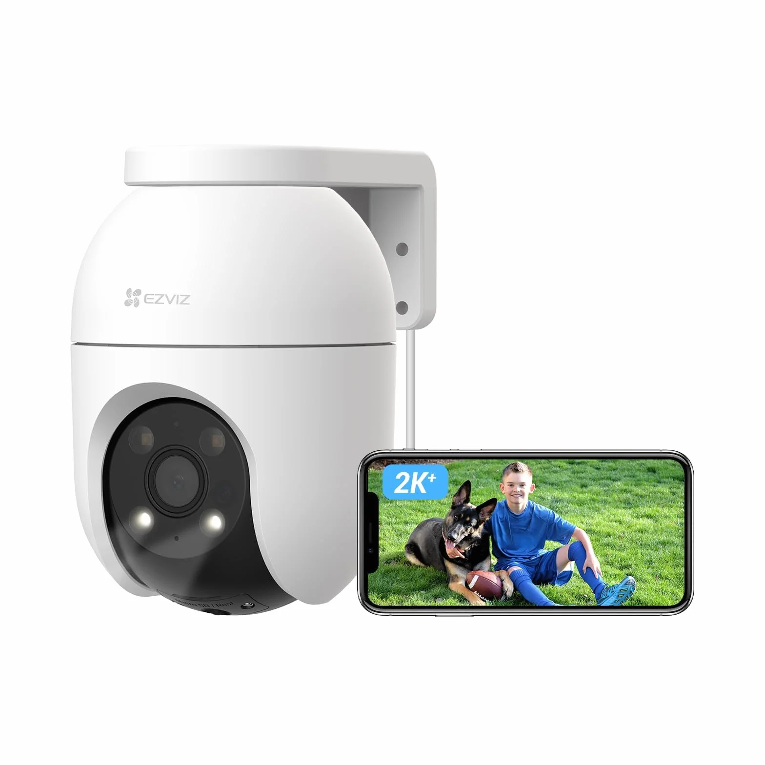 EZVIZ C8c 4MP Zewnętrzna Kamera Monitorująca WiFi 360° z Automatycznym Śledzeniem i Zoomem, Wykrywanie Osób/Pojazdów, Kolorowe Nocne Widzenie, Dwukierunkowy Dźwięk