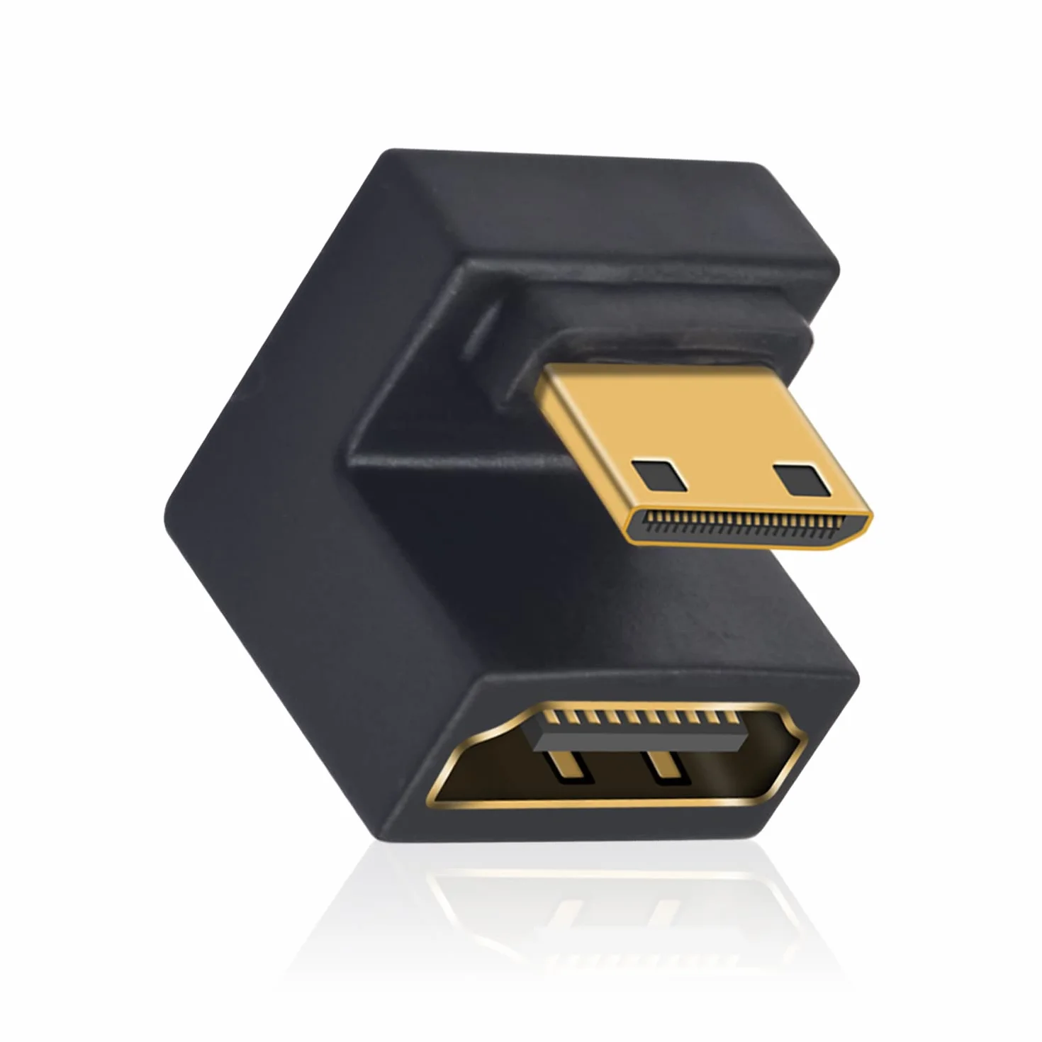 Duttek U Shape Mini HDMI do HDMI 8K Adapter, dół kąt HDMI do HDMI Mini Adapter obsługuje 8K@60Hz, 48Gbps dla Camera/laptop/tablet/HDTV/projektor (1 opakowanie)