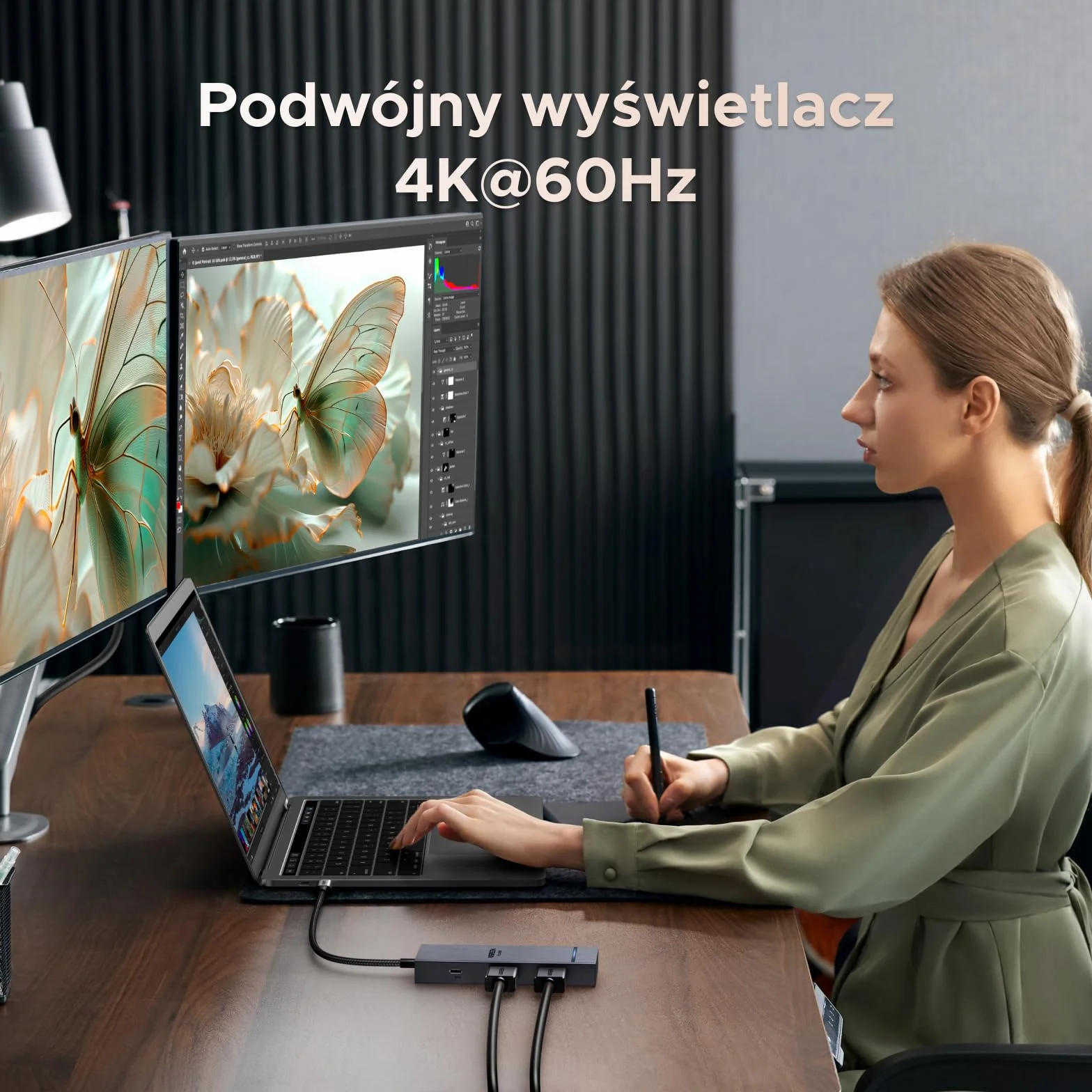 UGREEN Revodok Pro 10Gbps USB C Hub Docking Station 2HDMI 4K@60Hz Dual Display USB A 3.2 USB C 3.2