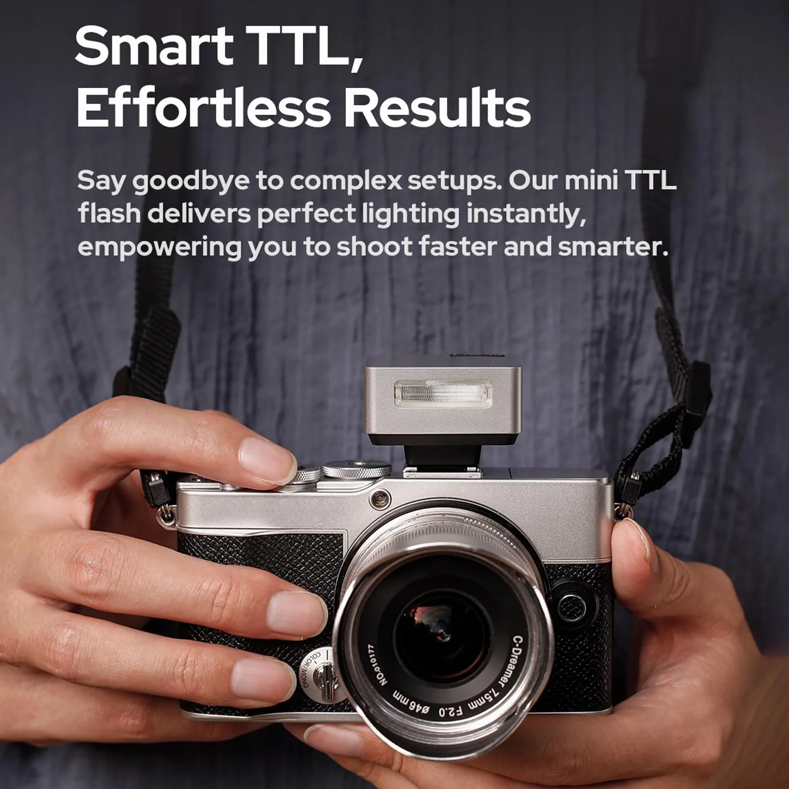 Godox iT20-R TTL mini lampa błyskowa do Ricoh GR III z dyfuzorem, kompatybilna z P-TTL, USB-C