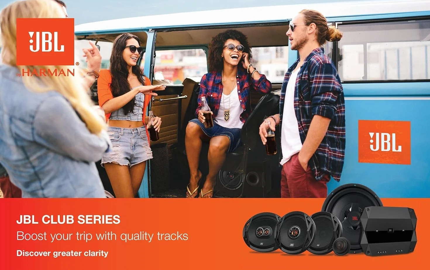 JBL Club 322F 2-drożny zestaw głośników samochodowych, 75 W, Pro Sound Car Audio Box, 3,5 cala