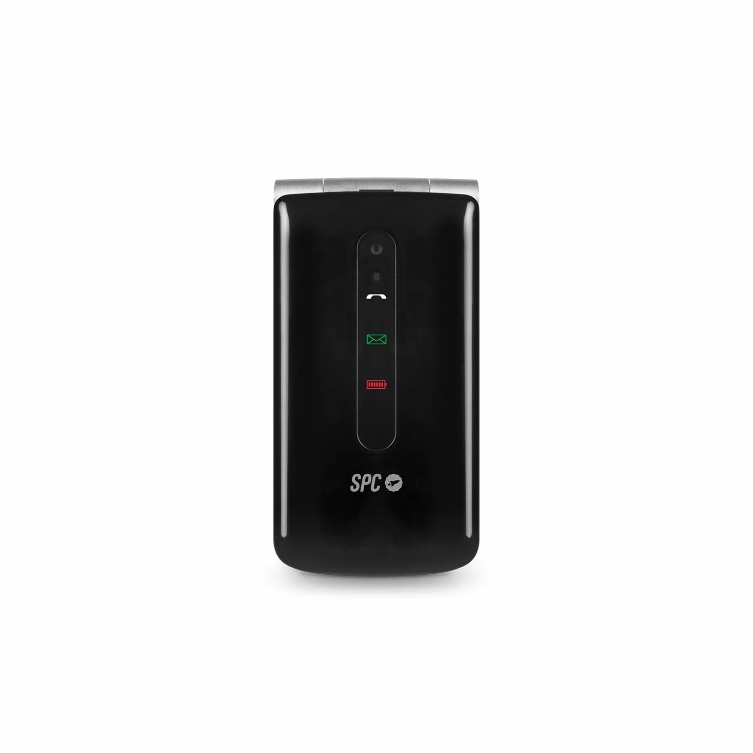SPC Prince 4G telefon komórkowy dla seniorów z klapką, duże, łatwe w obsłudze przyciski, przycisk SOS i zdalna konfiguracja, stacja ładująca, USB-C i 2 bezpośrednie zapisywanie - czarny