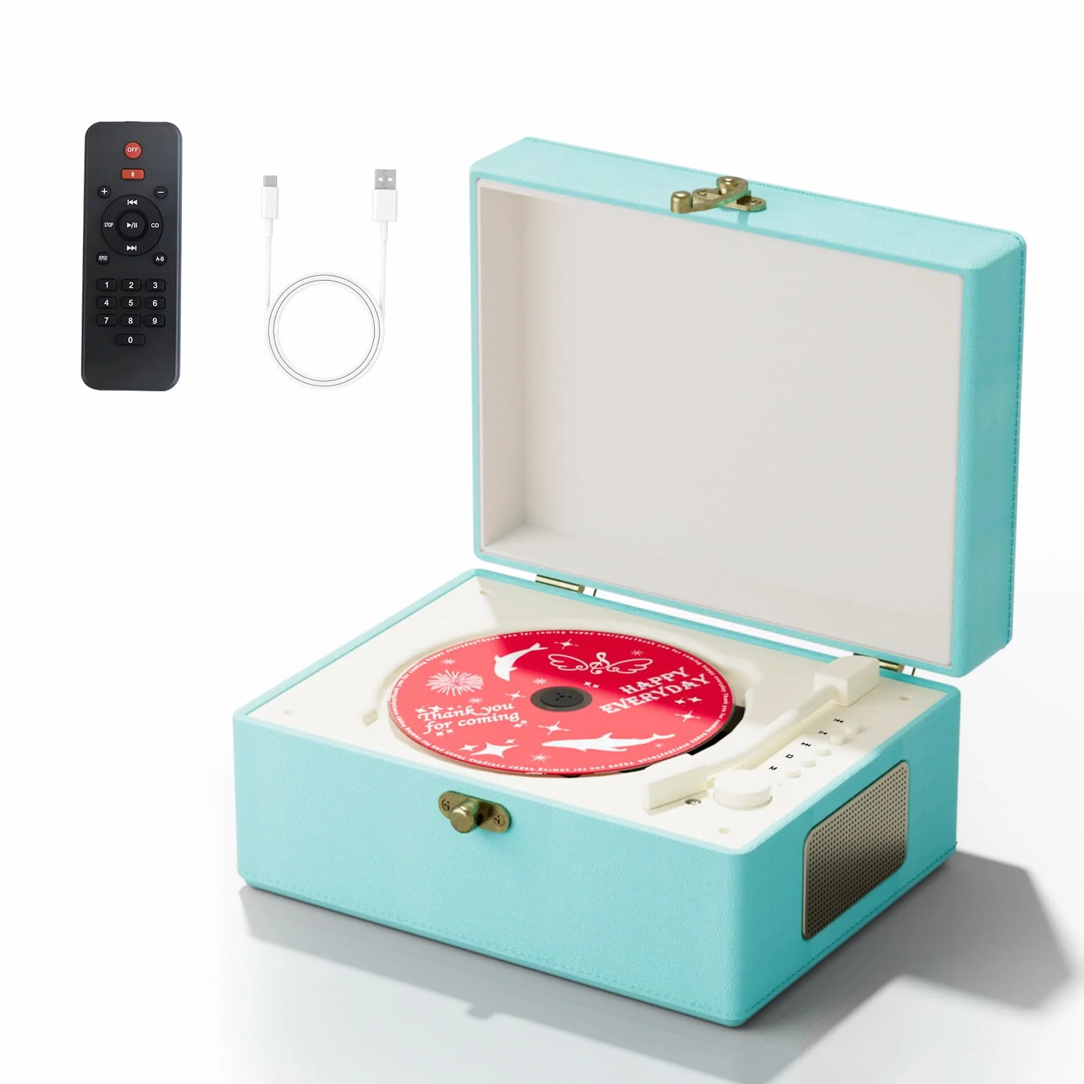 Yintiny Blue Time Music Box odtwarzacz CD z głośnikami do dekoracji domu