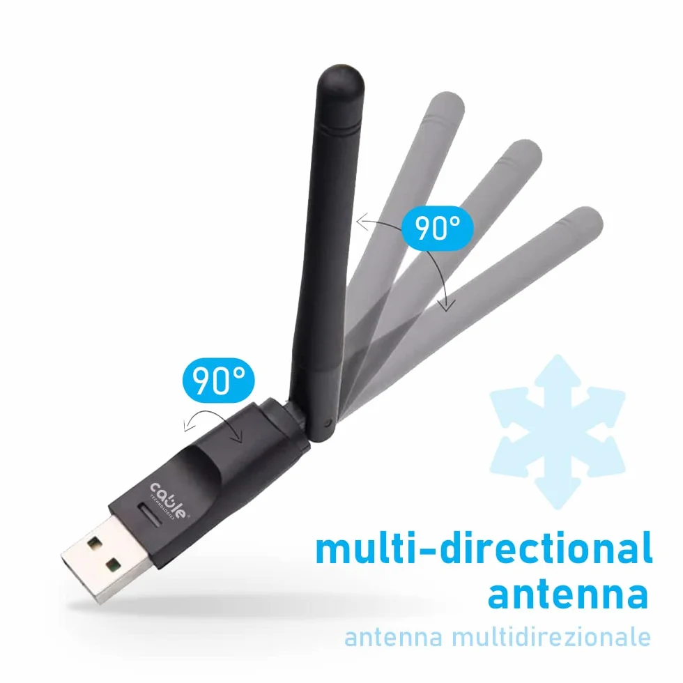 Cable Technologies Pamięć internetowa USB WiFi, antena PC 1200M, adapter wysokiej prędkości 2,4 GHZ, uniwersalny klucz sprzętowy, do PC/laptopa/komputera stacjonarnego/Mac Windows