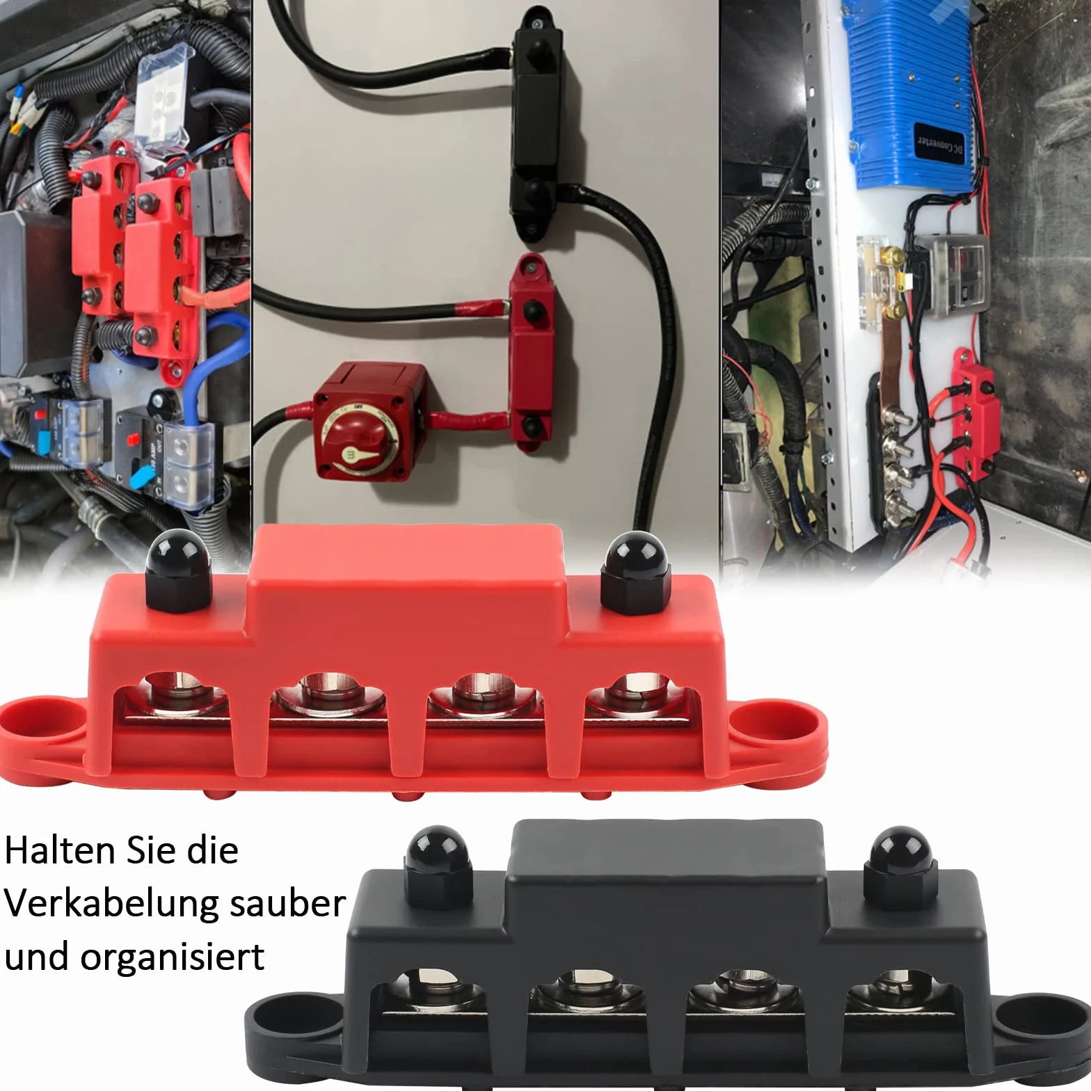 Szyny zbiorcze 12-48 V DC BusBar Box 4×M8 moduł rozdzielczy prądu