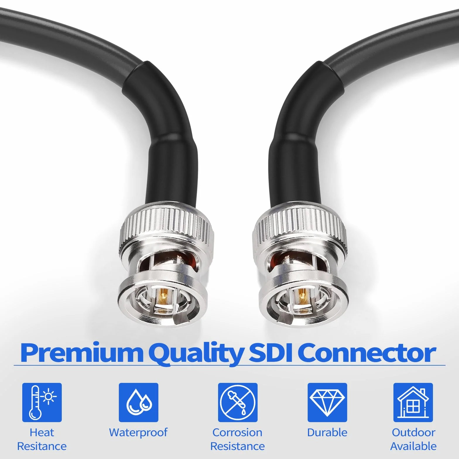 Superbat Kabel SDI 6G 10 m BNC męski na męski Kable RG59 75 Ohm podwójne ekranowanie do kamery audio oscyloskop BMCC kamera wideo obsługuje HD-SDI 3G-SDI 4K (1 sztuka)