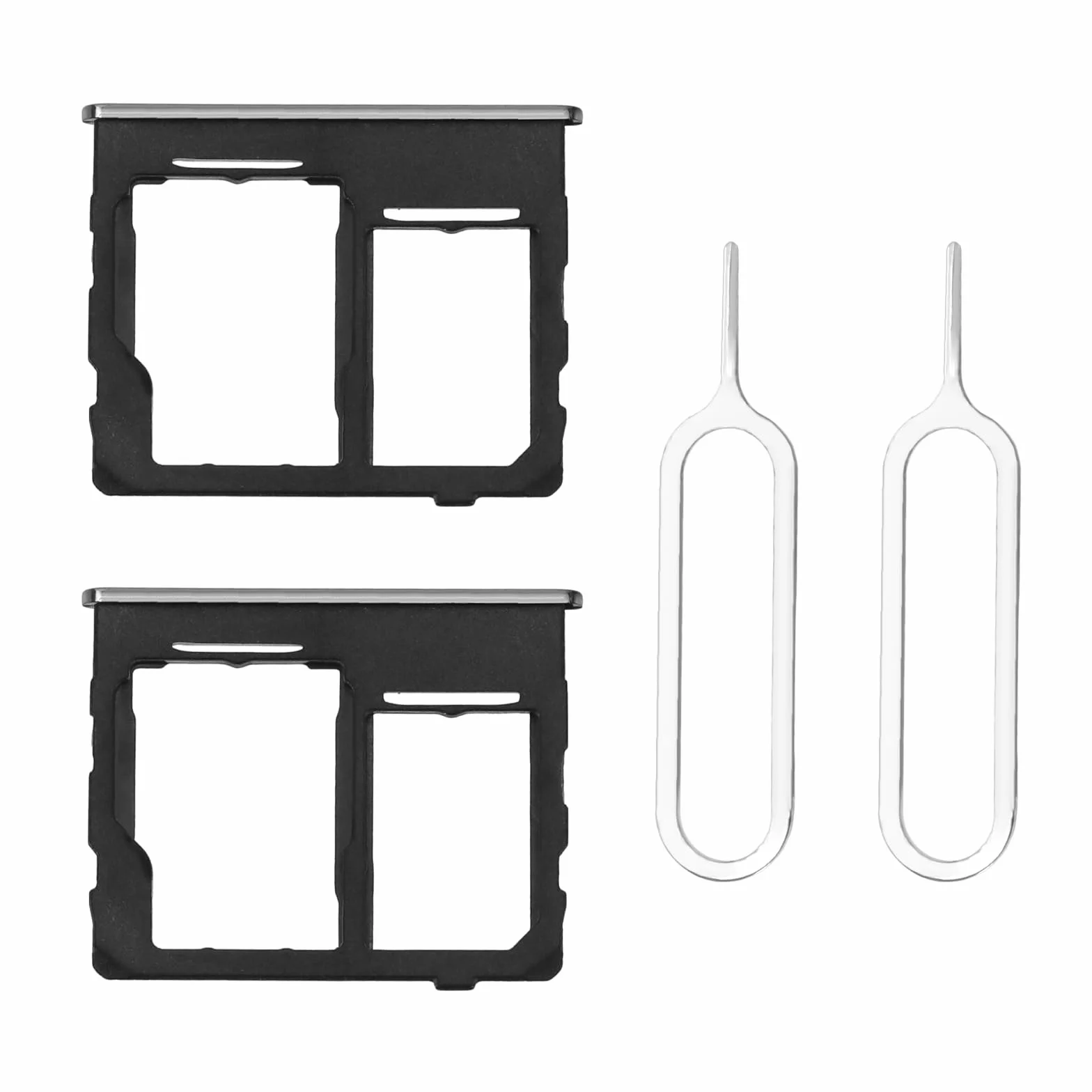 OTOTEC 2 zestawy podwójnych przegródek na karty SIM, uchwyt na kartę micro SD, zamiennik z bolcem SIM, kompatybilny z Samsung Galaxy A32 5G 2021, czarny
