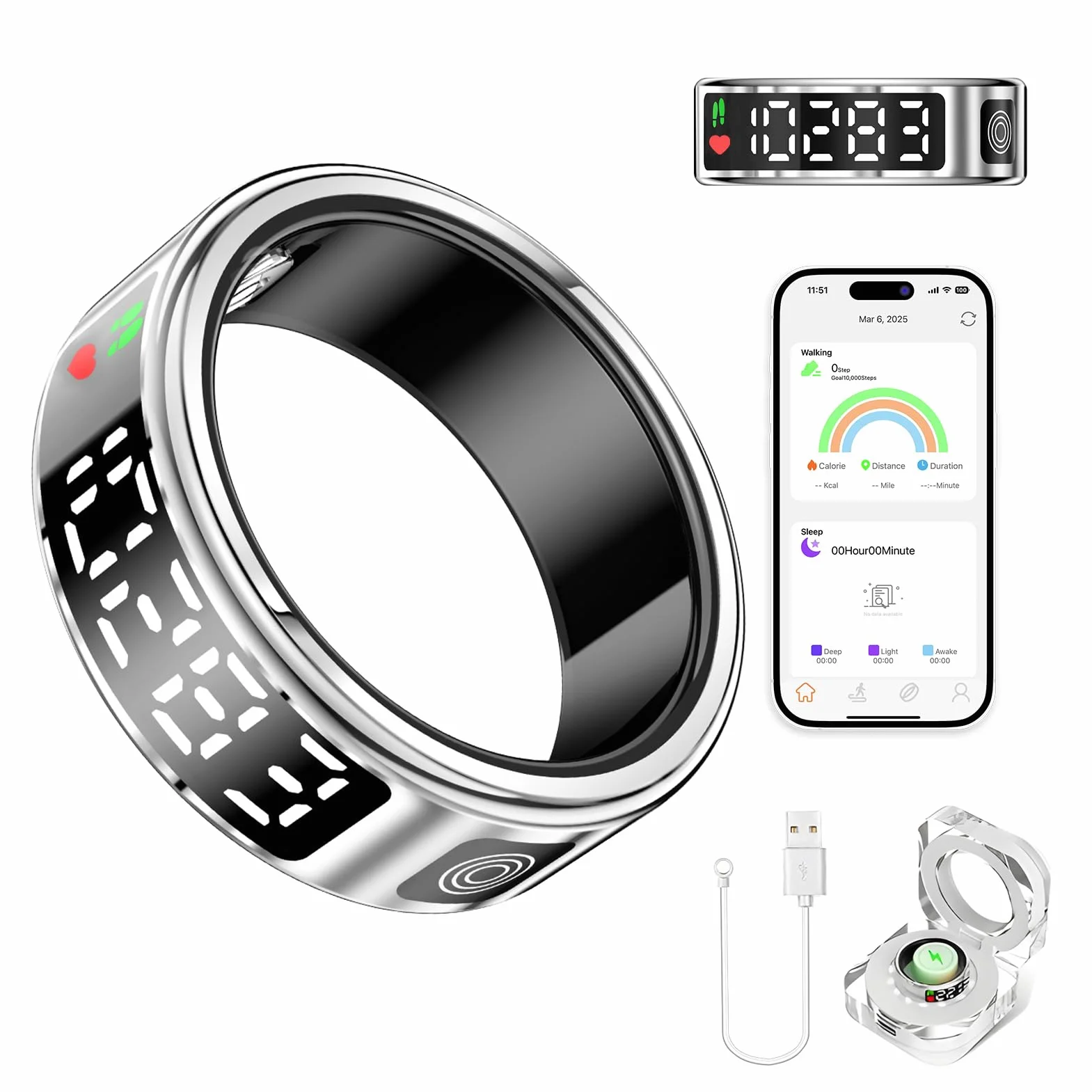 Smart Ring Tracker zdrowia IP68 wodoodporny monitorowanie tętna tlenu we krwi snu ruchu bez opłaty