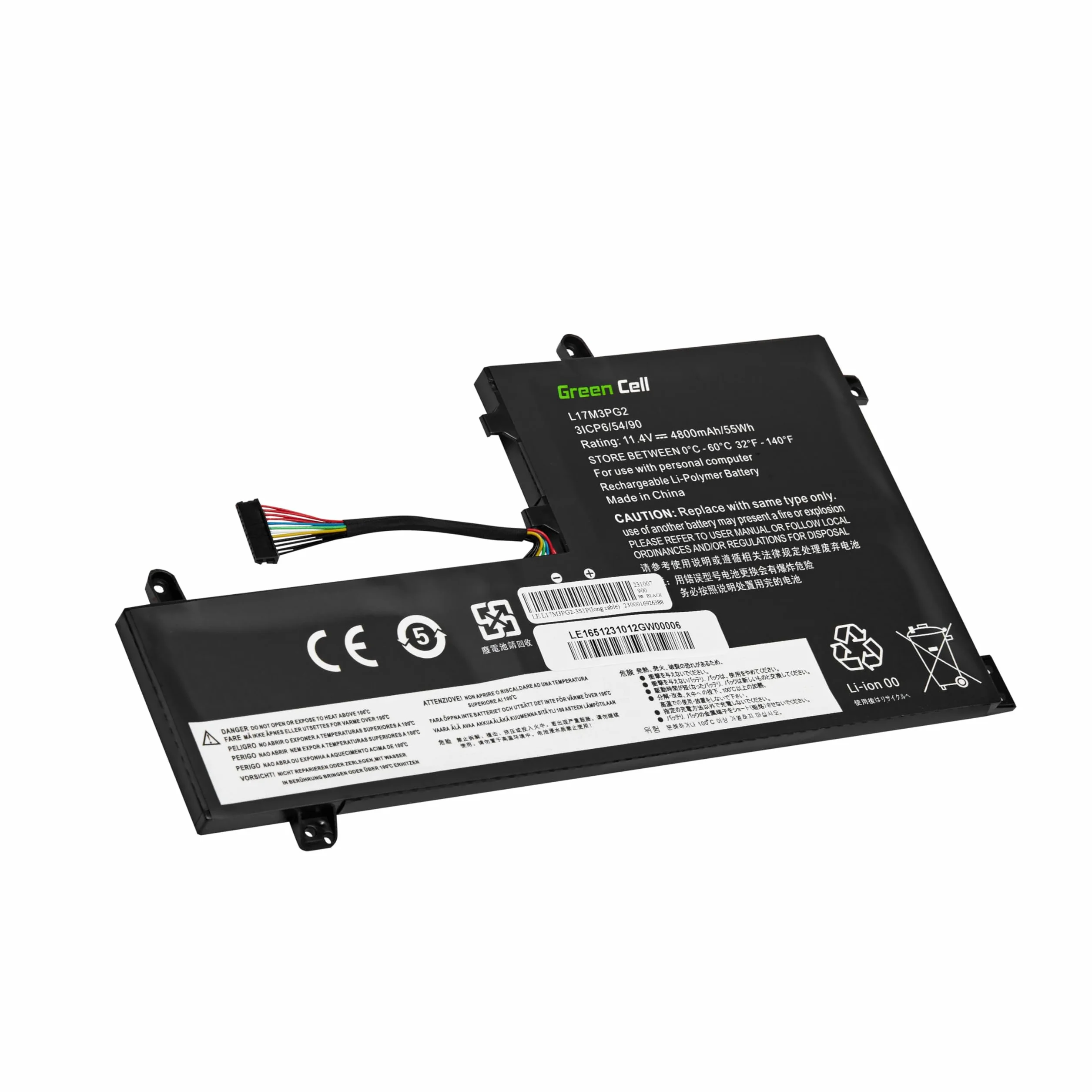 Green Cell L17C3PG1 L17L3PG1 L17M3PG1 L17M3PG2 L17M3PG3 bateria do laptopa Lenovo Legion Y530-15ICH Y540-15IRH (4800 mAh 11,4 V czarny)