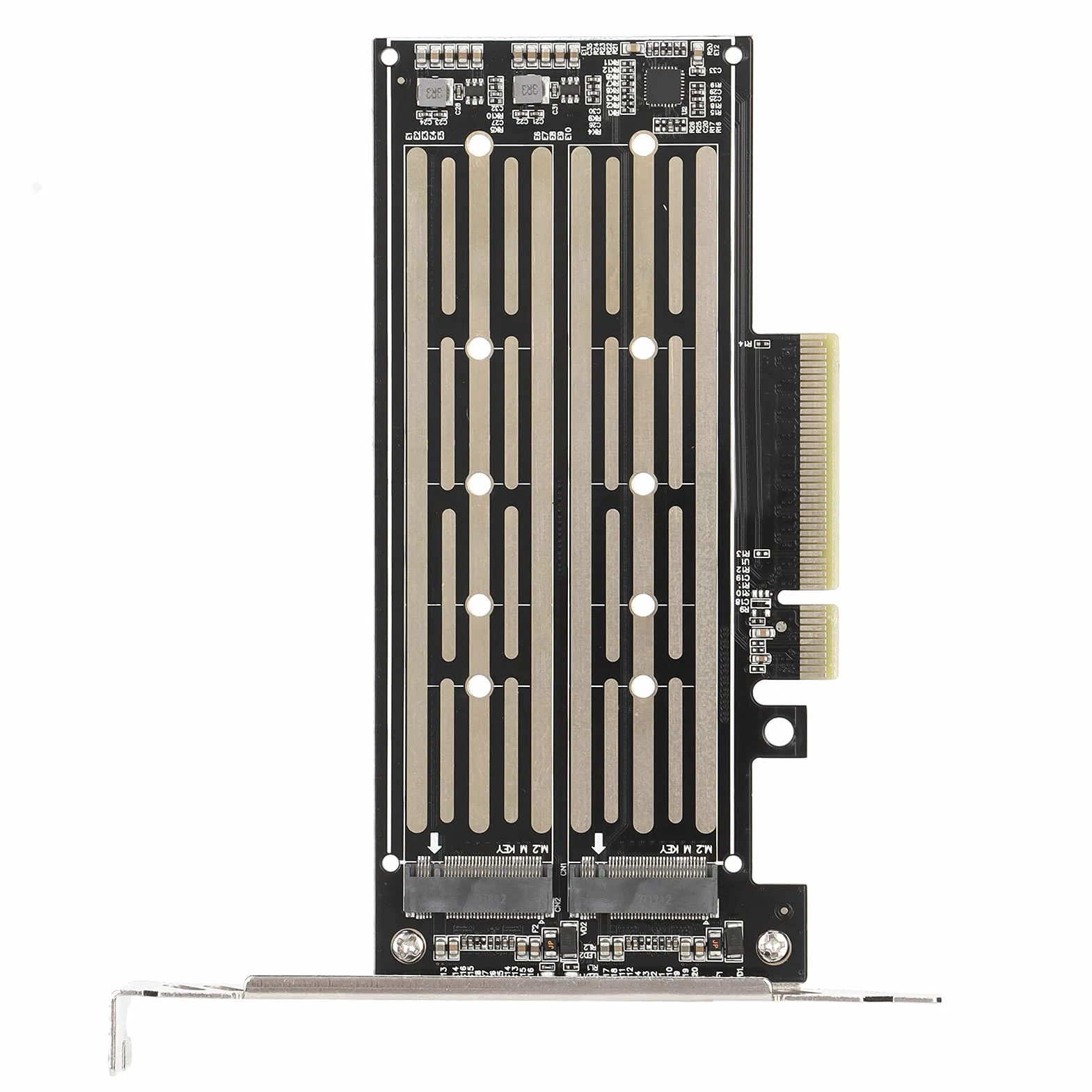 Podwójna Karta Adaptera NVMe M.2 na PCI‑E, Karta Konwertera M-Key NVMe M.2 na PCIe X8 dla M.2 NVMe SSD 2230/2240/2260/2280/22110