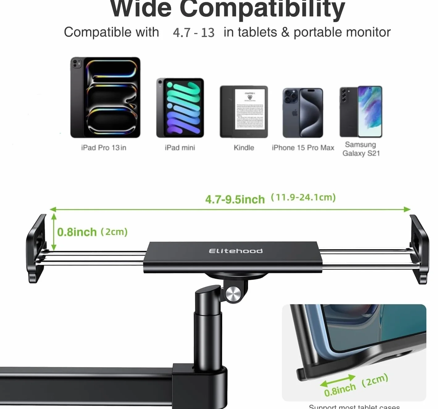 Elitehood Uchwyt na iPada 71 cm Aluminiowy Regulowany Stojak na Tablet