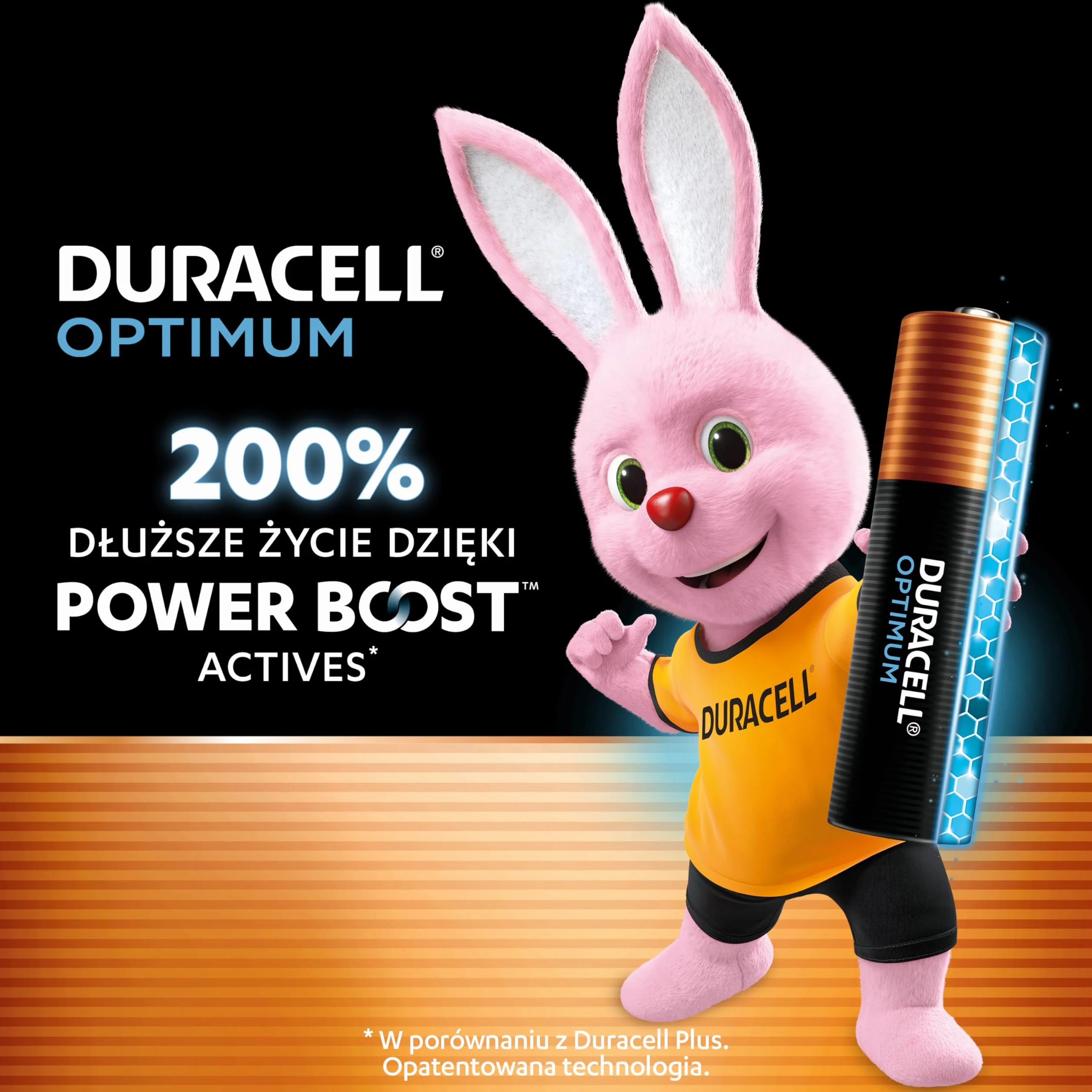 DURACELL Baterie alkaliczne Optimum AAA 1,5 V, 8 szt., 200% więcej składników aktywnych Power Boost, do nowoczesnych urządzeń, w 100% nadające się do recyklingu, opakowanie bez plastiku, MX2400
