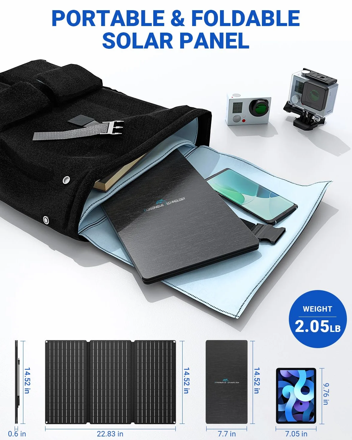 Ecosonique ładowarka solarna 30W USB A USB-C do telefonu komórkowego