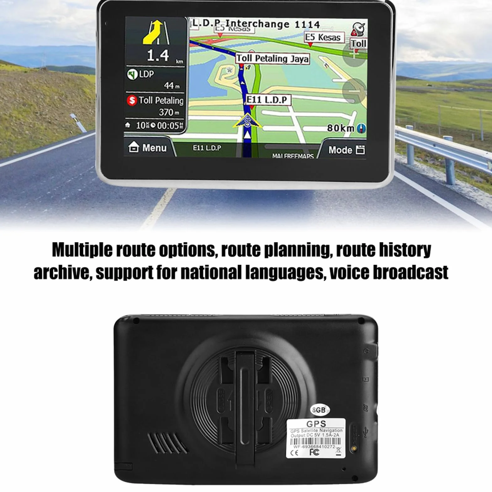 Nawigacja GPS, Podwójny Ekran Dotykowy Nawigacja GPS DDR256M 8G MP3 FM Mapa Mapa Europy 508 Uniwersalna do Samochodu Ciężarowego Camper